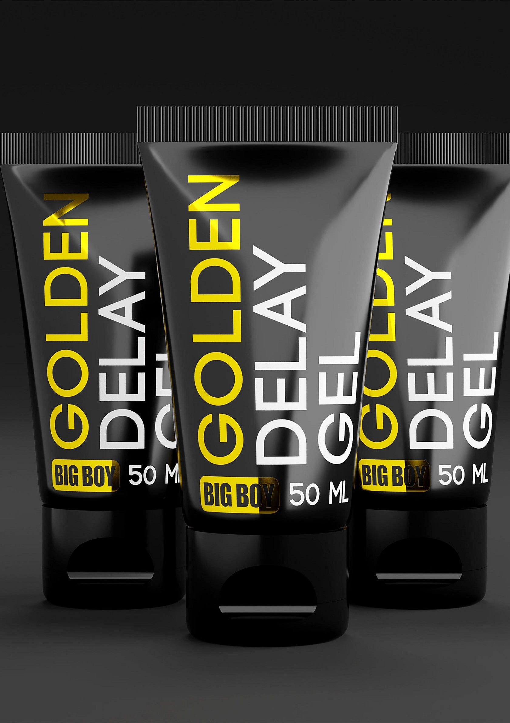Gel retardateur Golden Delay Big Boy 50ml pour hommes. Achetez en ligne pour une meilleure expérience !; Golden Delay Big Boy 50ml vertragingsgel voor mannen. Koop nu online voor een betere ervaring!; Golden Delay Big Boy 50ml delay gel for men. Shop online now for a better experience!