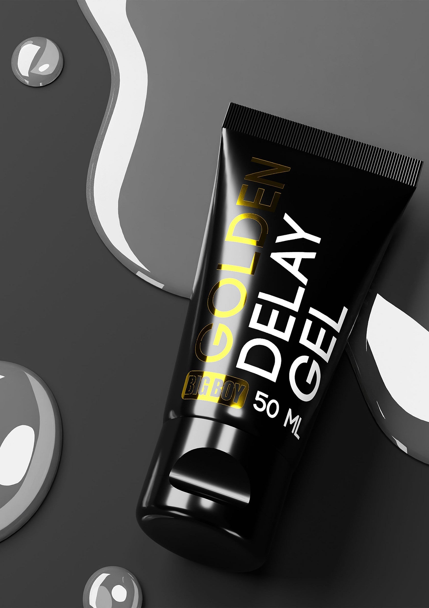 Golden Delay Gel 50ml, pour prolonger le plaisir. Achetez maintenant !; Golden Delay Gel 50ml, voor langer genot. Koop nu!; Golden Delay Gel 50ml, for extended pleasure. Buy now!