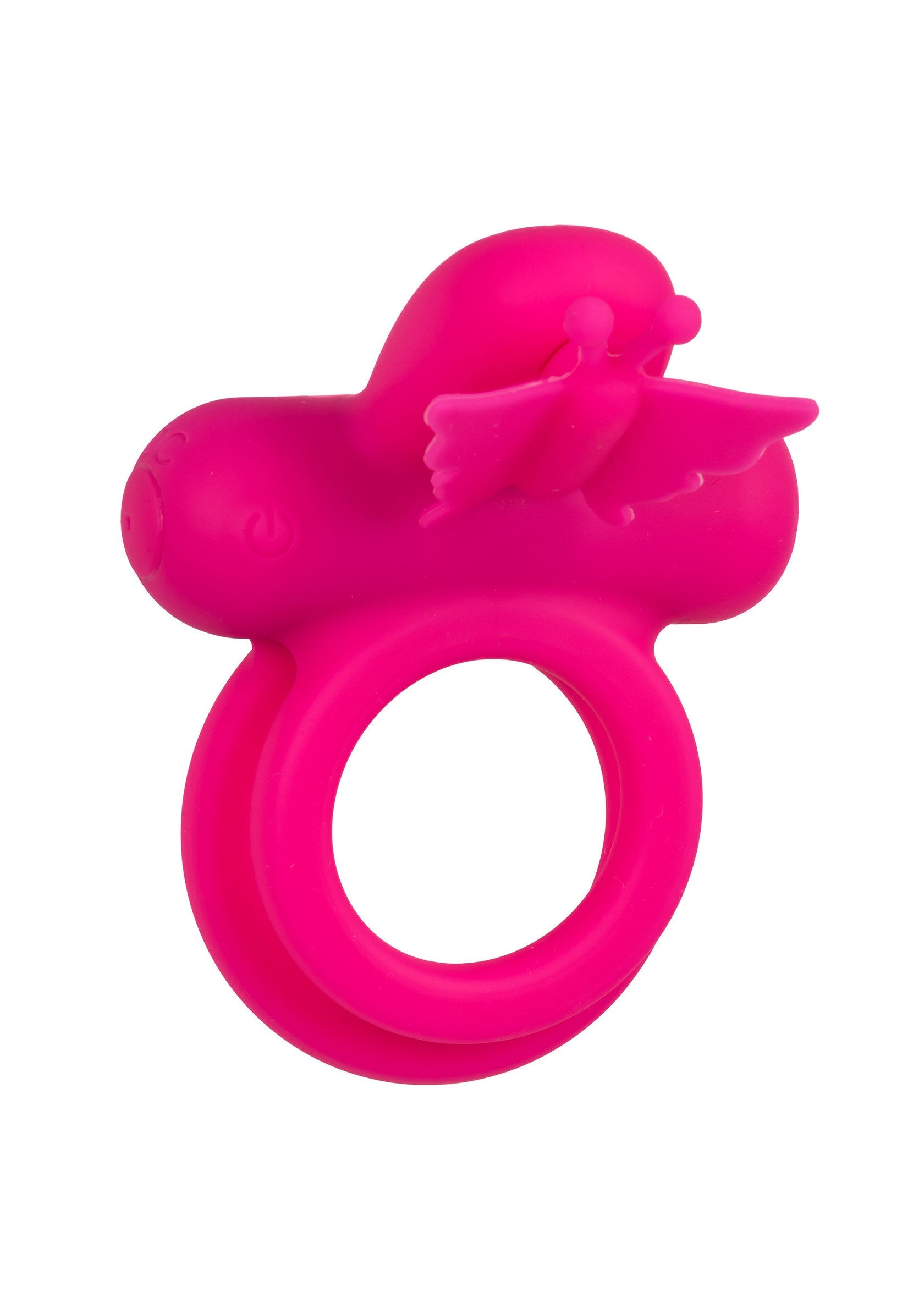 Anneau vibrant rose avec papillon pour plus de plaisir. Jouet sexuel stimulant.; Roze vibrerende ring met vlinder voor extra plezier. Stimulerend seksspeeltje.; Pink vibrating cock ring with butterfly for extra fun. Stimulating sex toy.