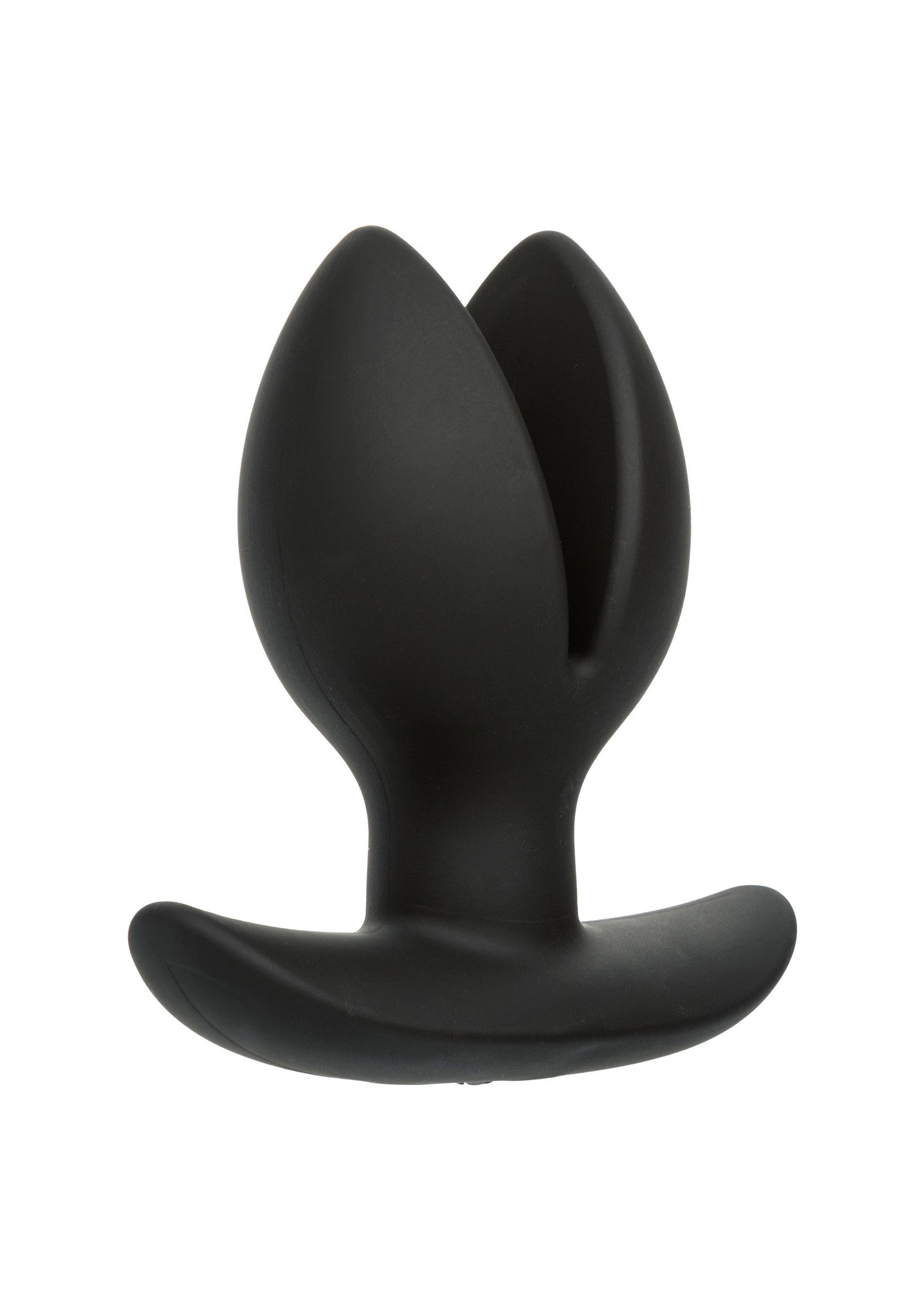 Plug anal noir en silicone, forme tulipe pour une sensation unique et confortable. Explorez le plaisir !; Zwarte siliconen anaalplug in tulpenvorm voor een uniek en comfortabel gevoel. Ontdek plezier!; Black silicone butt plug in tulip shape for a unique and comfortable sensation. Explore pleasure!
