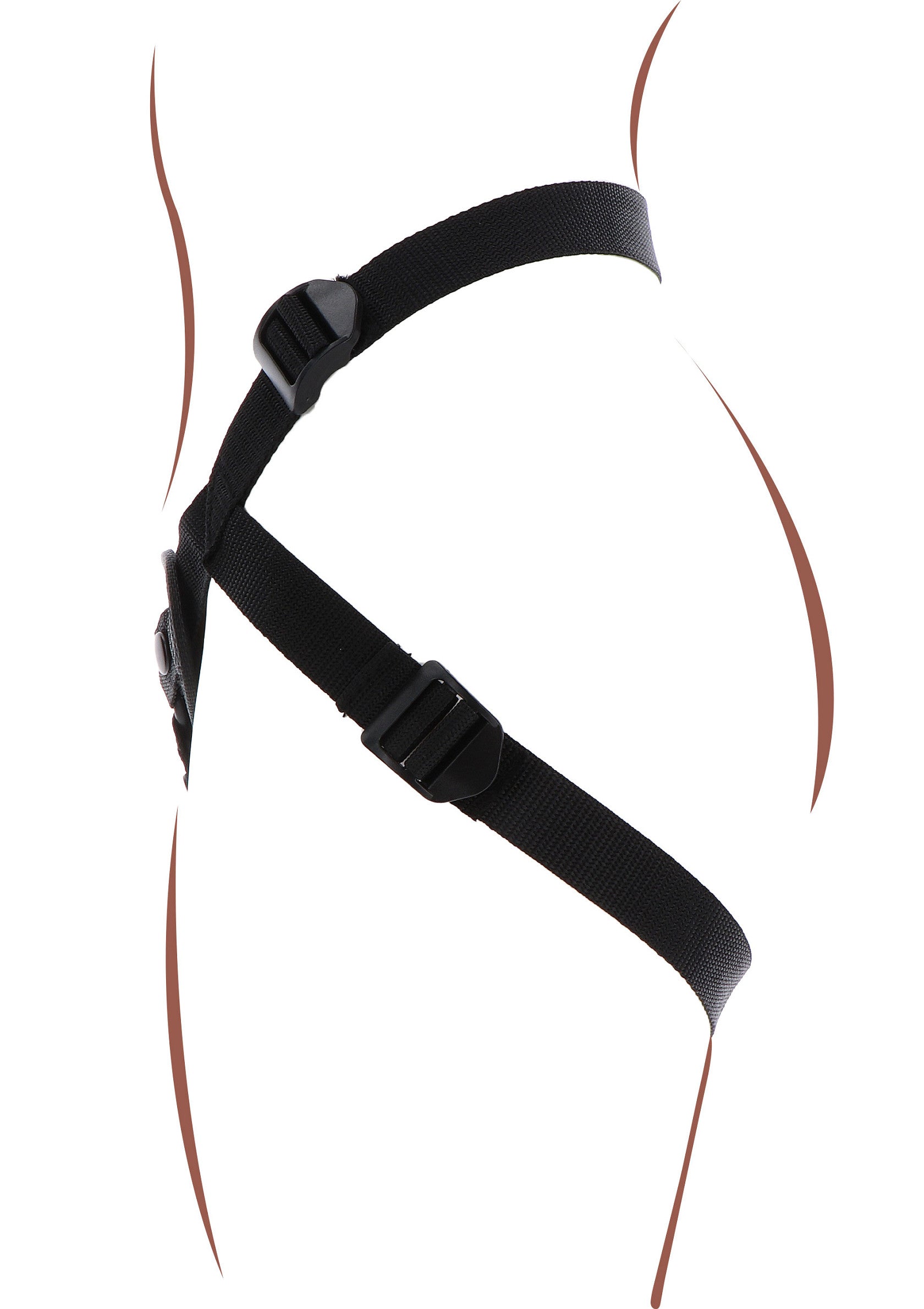 Harnais de jambe noir réglable pour une touche audacieuse et sexy. Accessoire de mode polyvalent.; Verstelbare zwarte beenharnas voor een gedurfde en sexy touch. Veelzijdig modeaccessoire.; Adjustable black leg harness for a bold and sexy touch. Versatile fashion accessory.