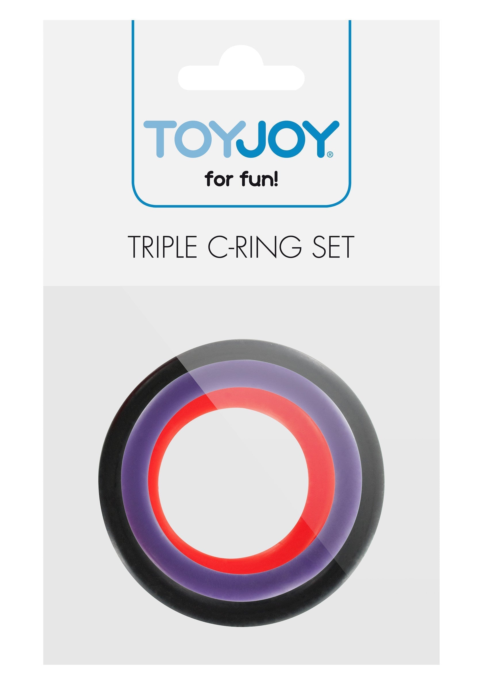 Ensemble de triple anneaux péniens Toyjoy pour une expérience amusante et intense.; Toyjoy Triple C-Ring Set voor een leuke en intense ervaring.; Toyjoy Triple C-Ring Set for a fun and intense experience.