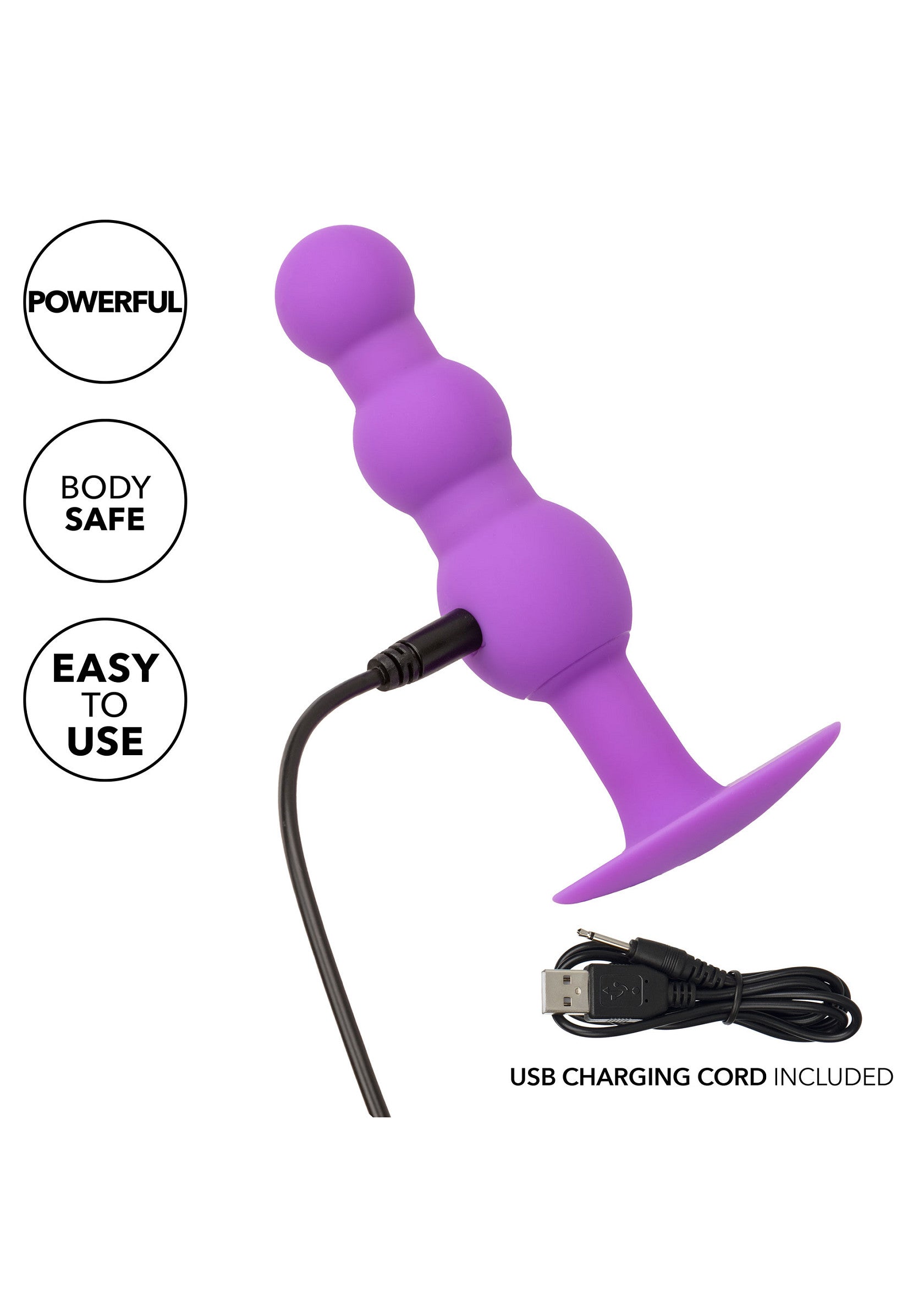 Plug anal vibrant violet, rechargeable par USB. Puissant, sûr pour le corps et facile à utiliser.; Paarse vibrerende anale plug, USB-oplaadbaar. Krachtig, veilig voor het lichaam en gemakkelijk te gebruiken.; Purple vibrating anal plug, USB rechargeable. Powerful, body-safe and easy to use.