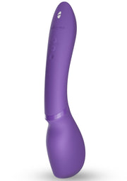 Vibromasseur incurvé violet pour le plaisir féminin.; Paarse gebogen vibrator voor vrouwelijk genot.; Purple curved vibrator for female pleasure.