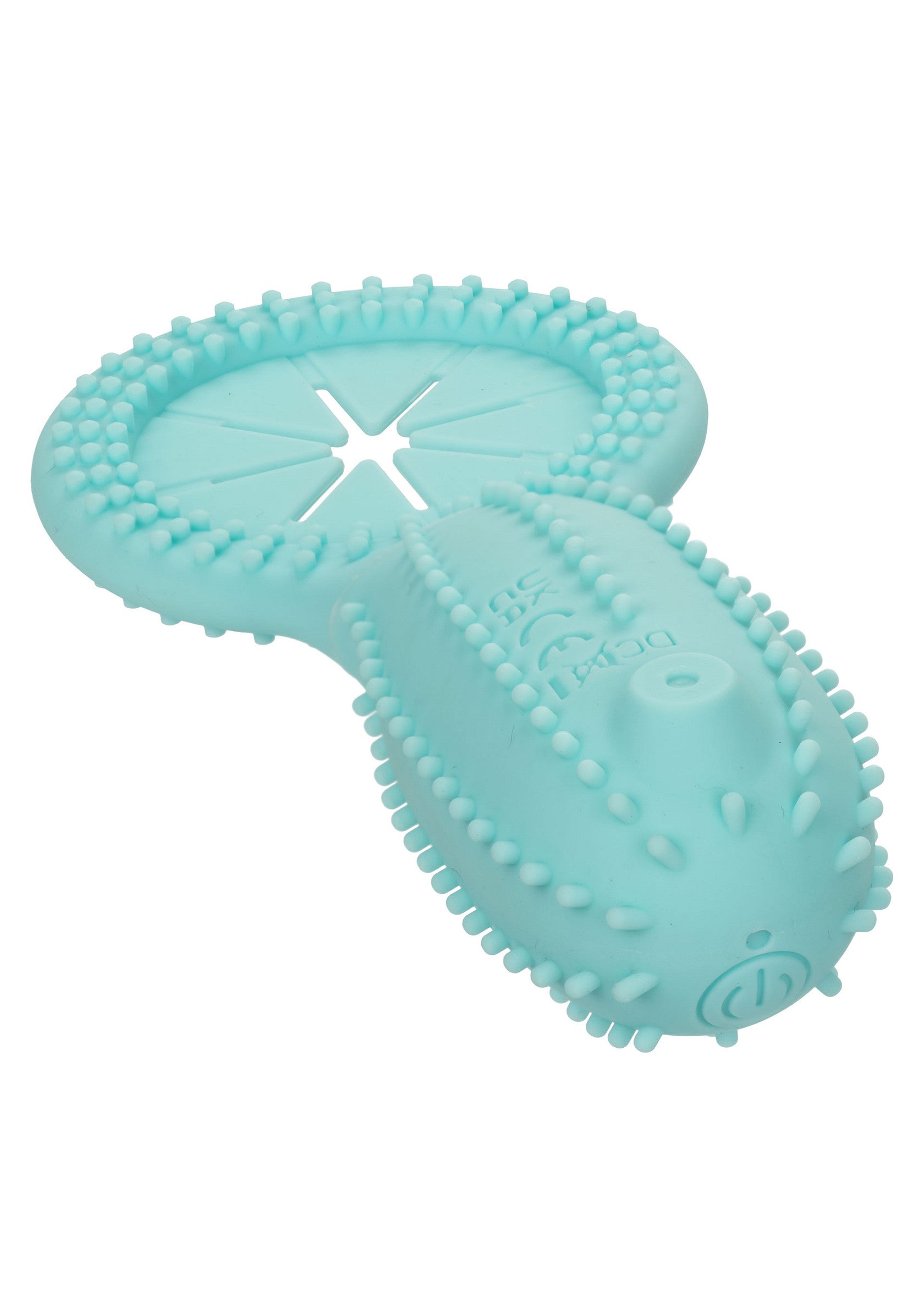 Jouet pour chien en forme de champignon texturé bleu clair, idéal pour l'hygiène dentaire et le divertissement.; Lichtblauw, getextureerd hondenspeelgoed in de vorm van een paddenstoel, ideaal voor tandheelkundige hygiëne en plezier.; Light blue textured mushroom dog toy, ideal for dental hygiene and fun play.