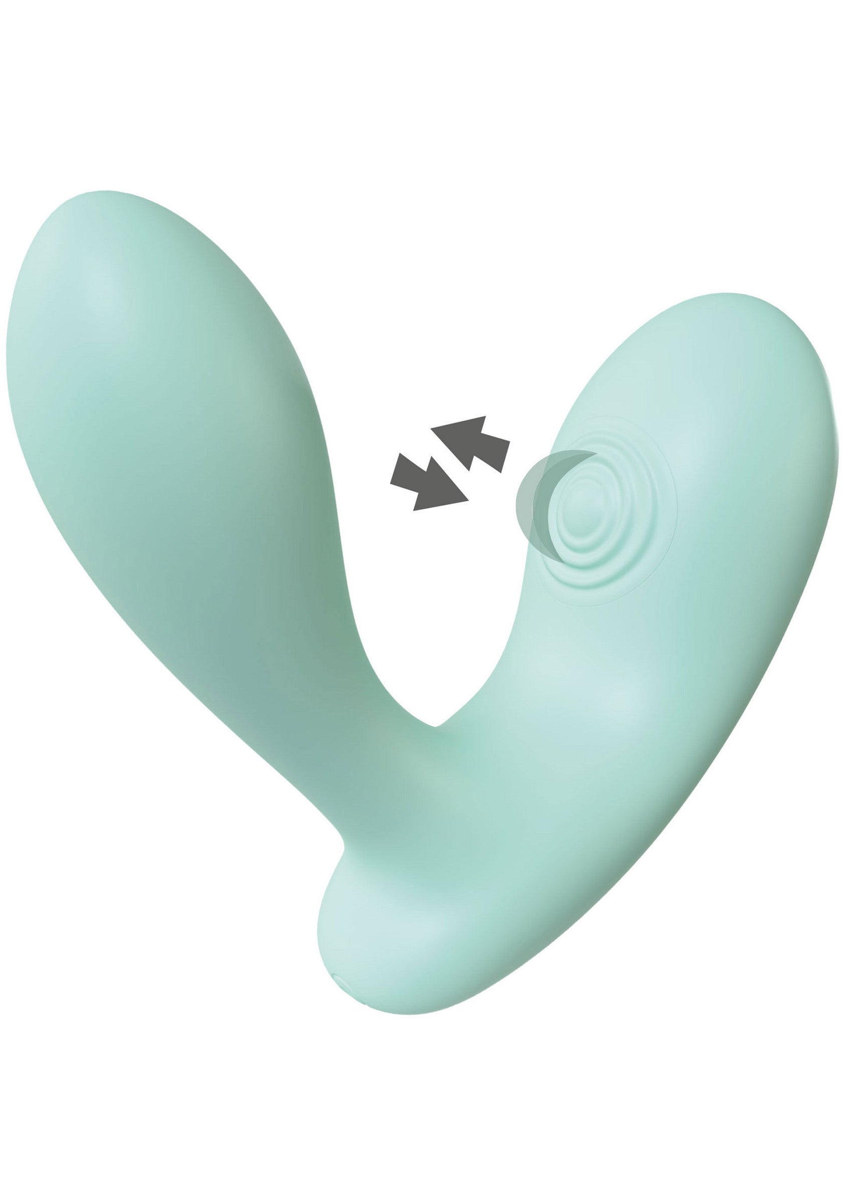 Vibromasseur double, bleu pastel, pour un plaisir partagé et intense. Découvrez une nouvelle dimension de plaisir !; Pastelblauwe dubbele vibrator voor gedeeld, intens plezier. Ontdek een nieuwe dimensie van genot!; Pastel blue double vibrator for shared, intense pleasure. Discover a new dimension of pleasure!