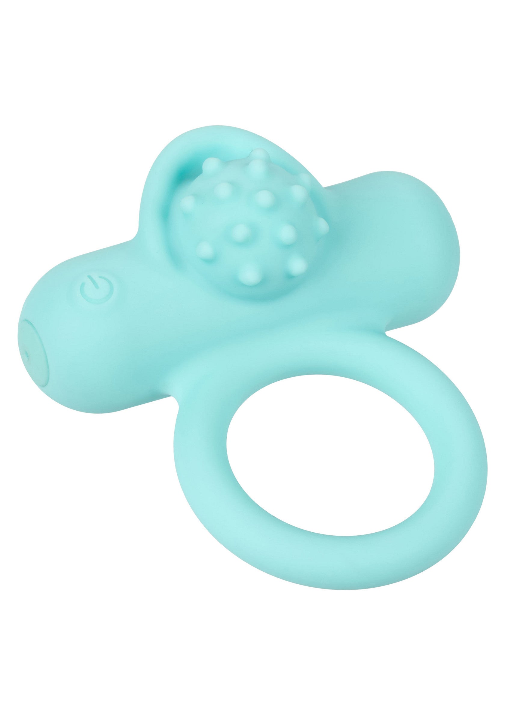 Anneau vibrant bleu turquoise pour plus de plaisir et de sensations fortes.; Turkoois blauwe vibrerende ring voor meer plezier en spanning.; Turquoise blue vibrating ring for increased pleasure and thrills.