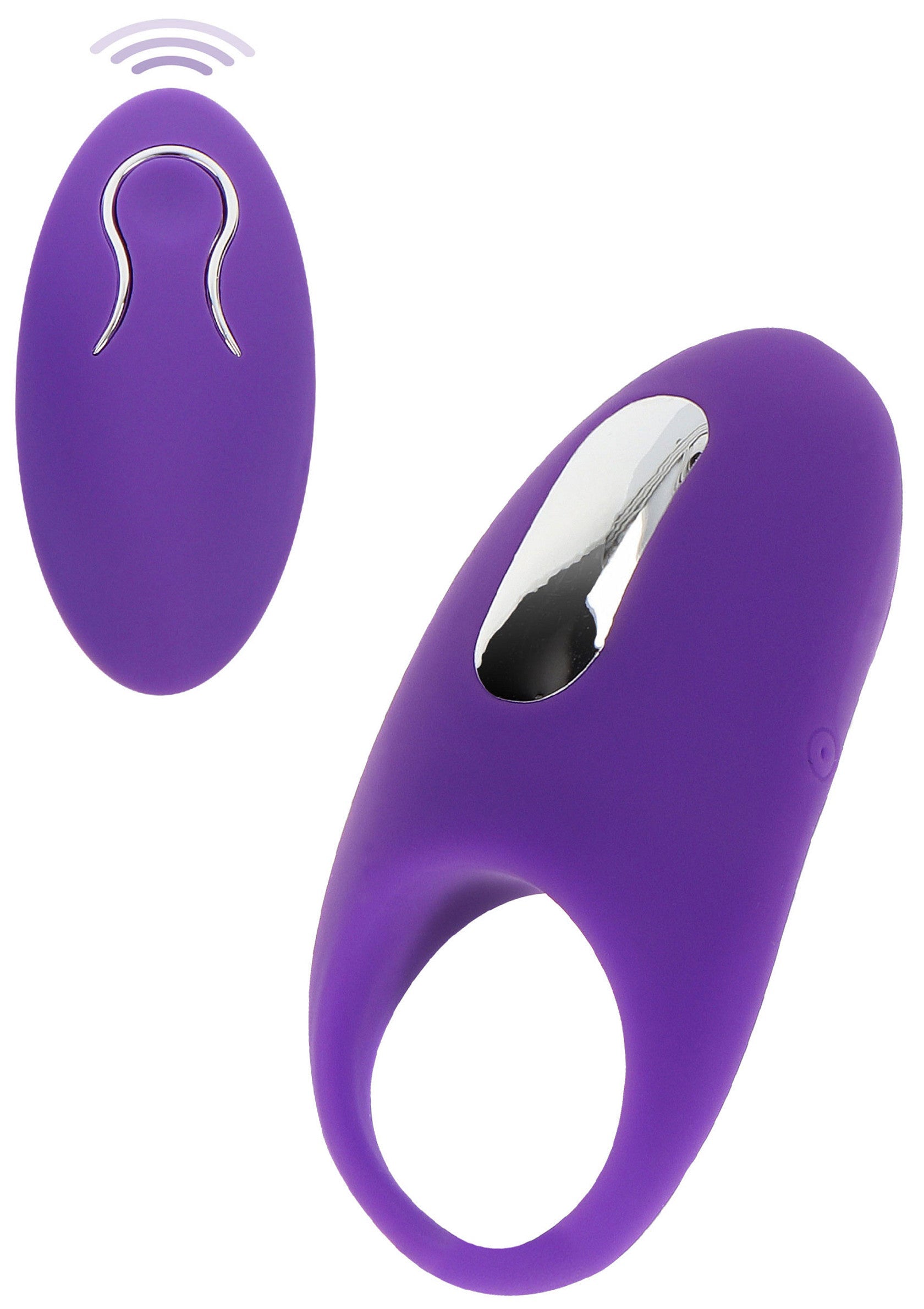 Anneau vibrant violet avec télécommande sans fil pour des sensations intenses.; Paarse vibrerende ring met draadloze afstandsbediening voor intense sensaties.; Purple vibrating ring with wireless remote control for intense sensations.