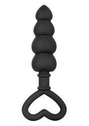 Plug anal noir avec un manche en forme de coeur. Idéal pour le plaisir anal et l'exploration.; Zwarte anale plug met hartvormig handvat. Perfect voor anale stimulatie en plezier.; Black anal plug with heart handle. Great for anal pleasure and exploration.