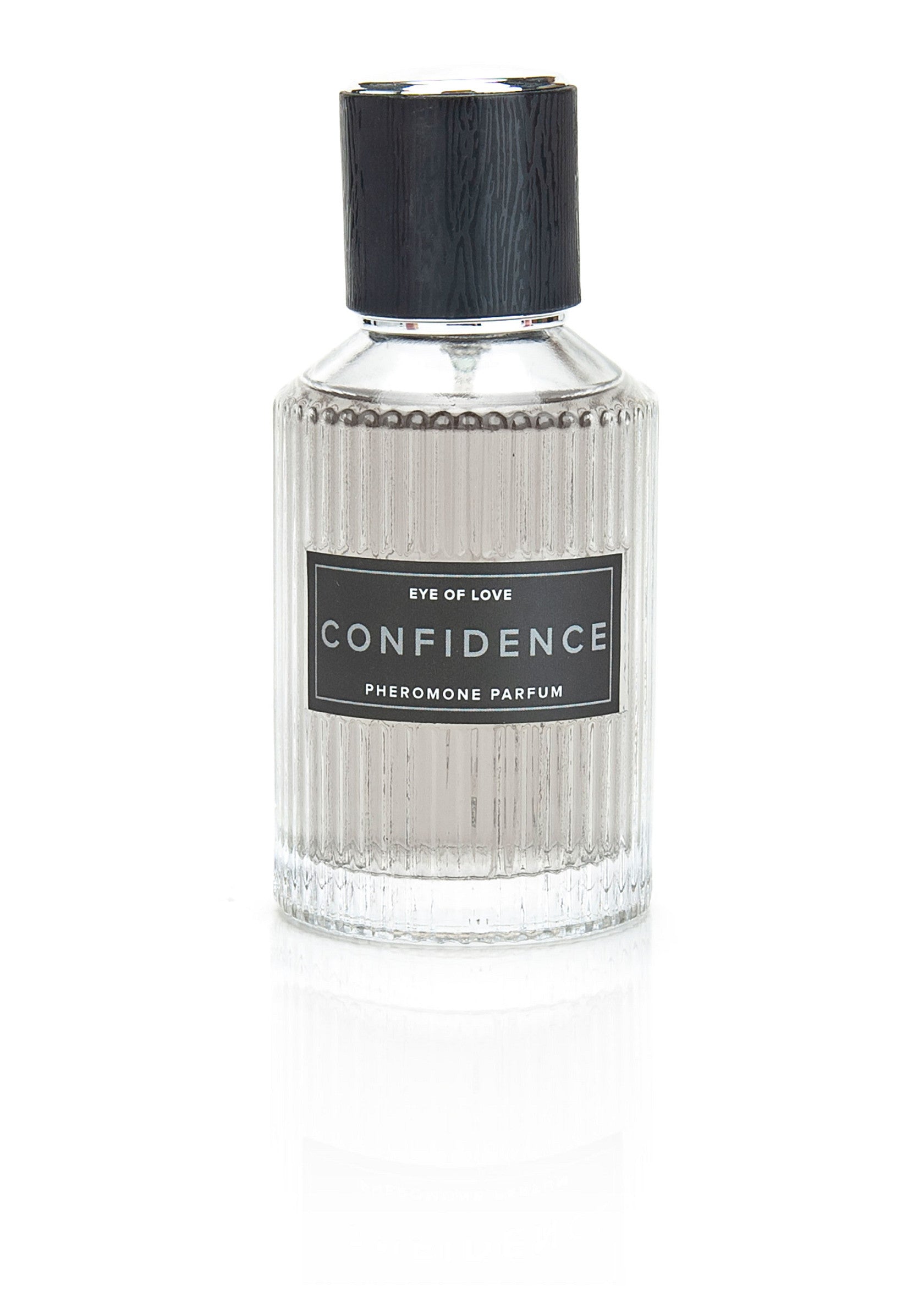 Parfum aux phéromones Confidence Eye of Love. Un parfum élégant pour une confiance en soi accrue.; Confidence Eye of Love feromoonparfum. Een elegante geur voor meer zelfvertrouwen.; Confidence Eye of Love pheromone perfume. An elegant fragrance for increased self-confidence.