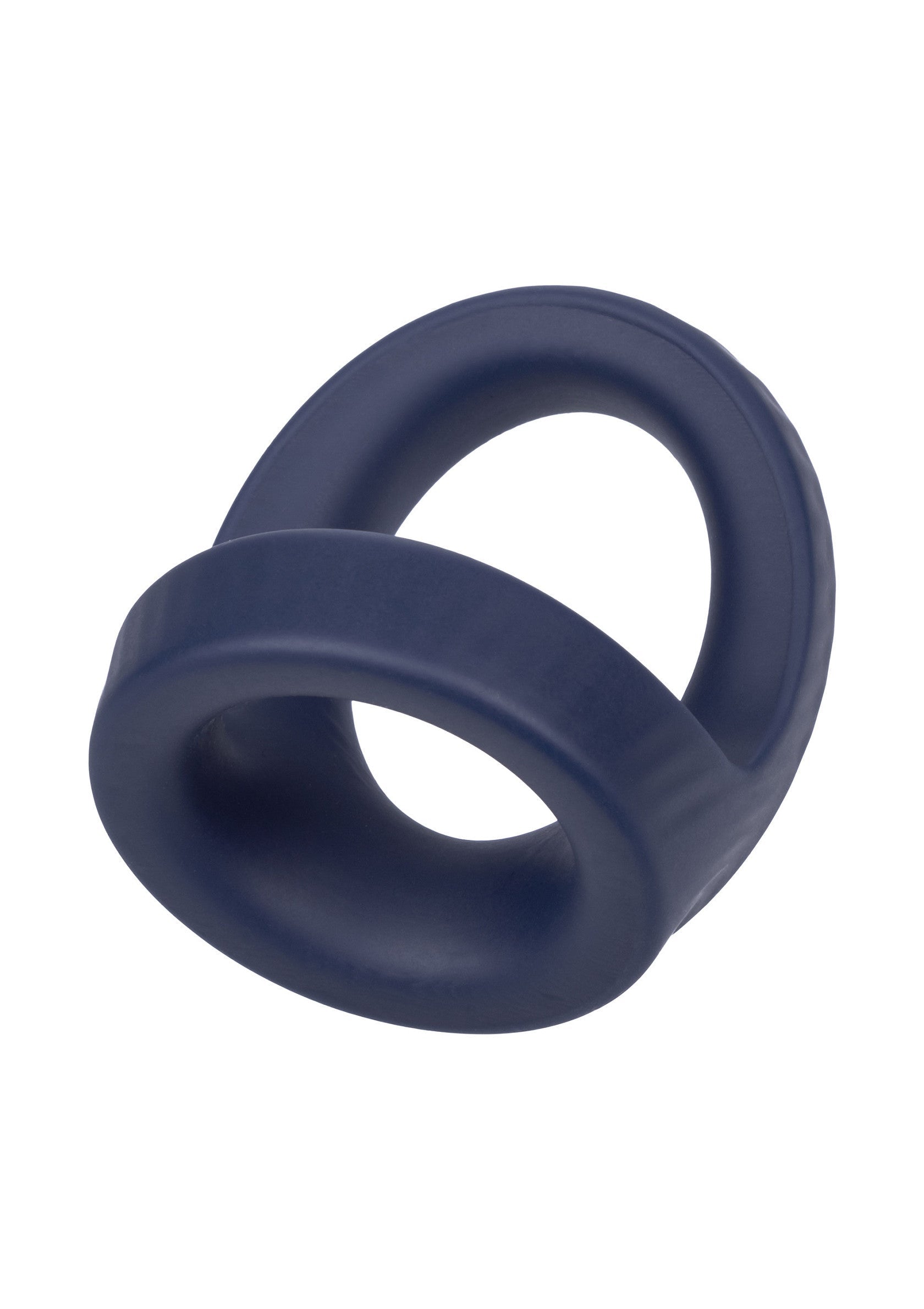 Anneau pénien bleu torsadé pour un plaisir intense et durable.; Gedraaide blauwe penisring voor intens en langdurig plezier.; Twisted blue cock ring for intense and lasting pleasure.