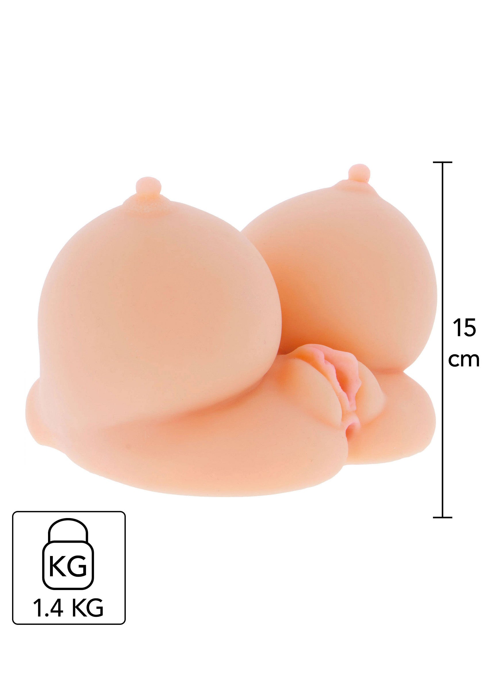 Jouet sexuel féminin réaliste avec des seins et un vagin, 1.4kg, 15cm.; Realistisch vrouwelijk seksspeeltje met borsten en vagina, 1,4 kg, 15 cm.; Realistic female sex toy with breasts and vagina, 1.4kg, 15cm.