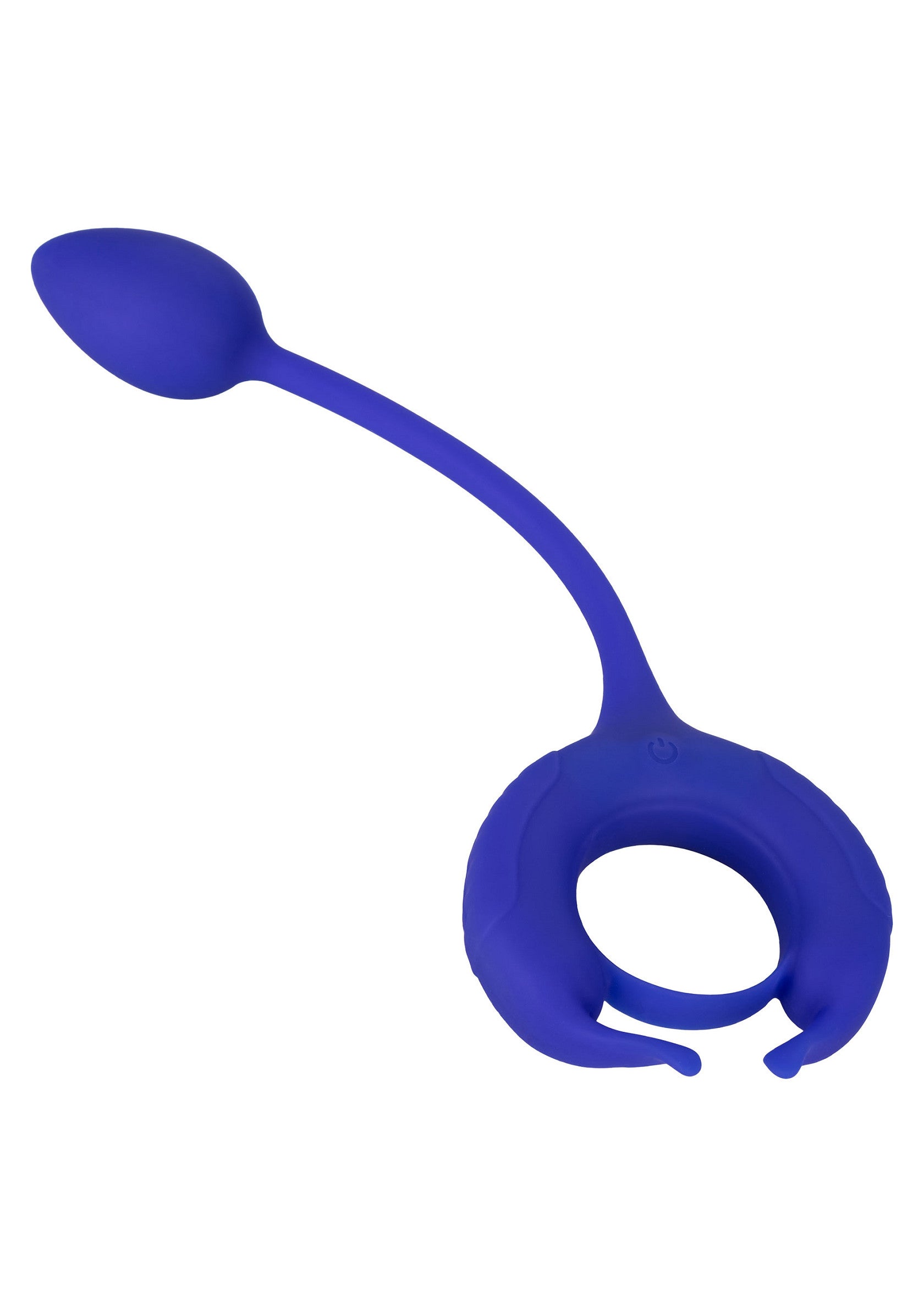 Anneau pénien vibrant bleu avec stimuleur périnéal pour des sensations intenses.; Blauwe vibrerende penisring met perineumstimulator voor intense sensaties.; Blue vibrating cock ring with perineum stimulator for intense sensations.