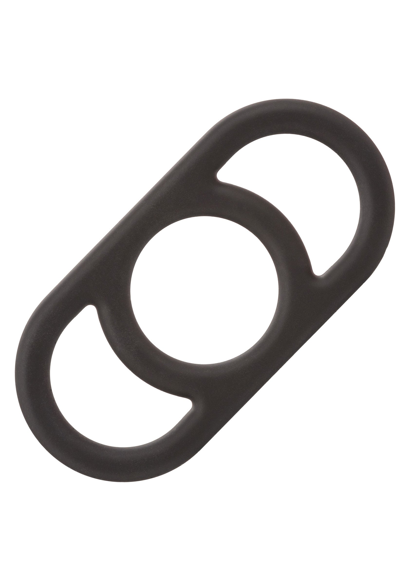 Anneau pénien noir triple pour plus de plaisir et de maintien.; Zwarte triple penisring voor meer plezier en ondersteuning.; Black triple cock ring for enhanced pleasure and support.