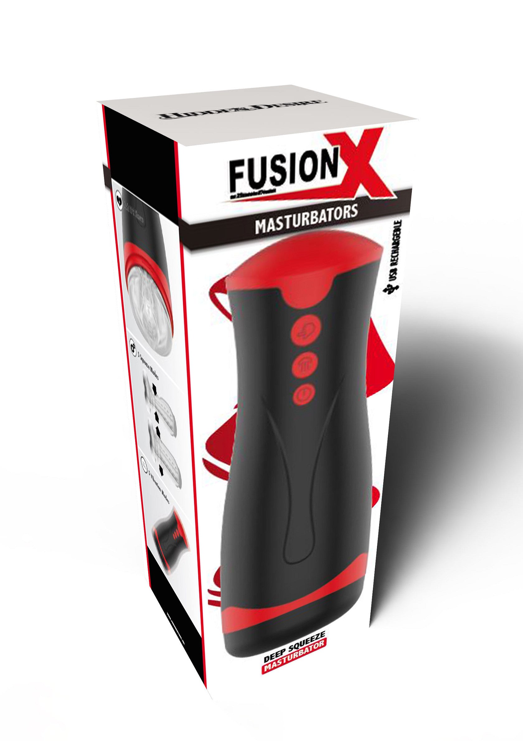 Fusion X masturbateur noir et rouge pour hommes. Plaisir intense garanti! ; Fusion X masturbator zwart en rood voor mannen. Gegarandeerd intens genot!; Fusion X black and red masturbator for men. Intense pleasure guaranteed!