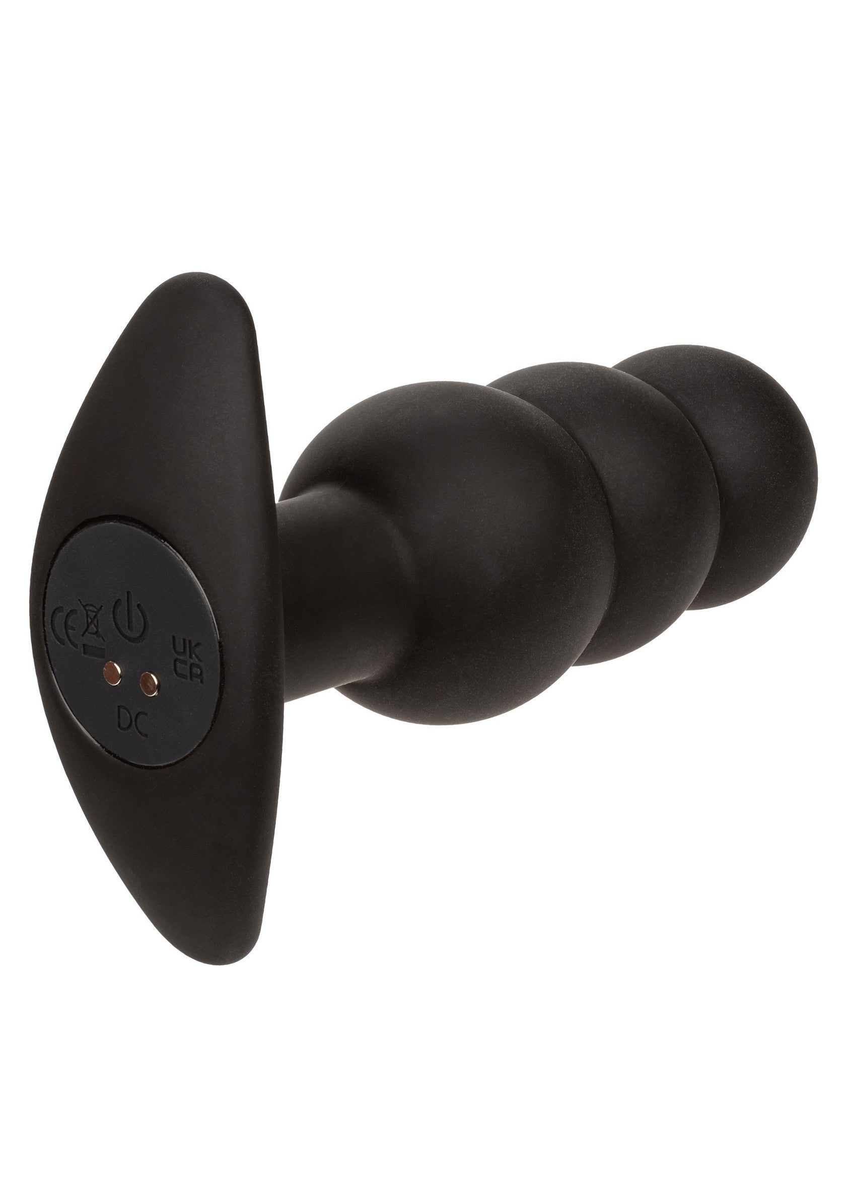 Plug anal noir à 3 billes. Un accessoire de plaisir rechargeable pour des sensations intenses et variées.; Zwarte anaalplug met 3 balletjes. Een oplaadbaar speeltje voor intense en gevarieerde sensaties.; Black anal plug with 3 balls. A rechargeable pleasure accessory for intense and varied sensations.