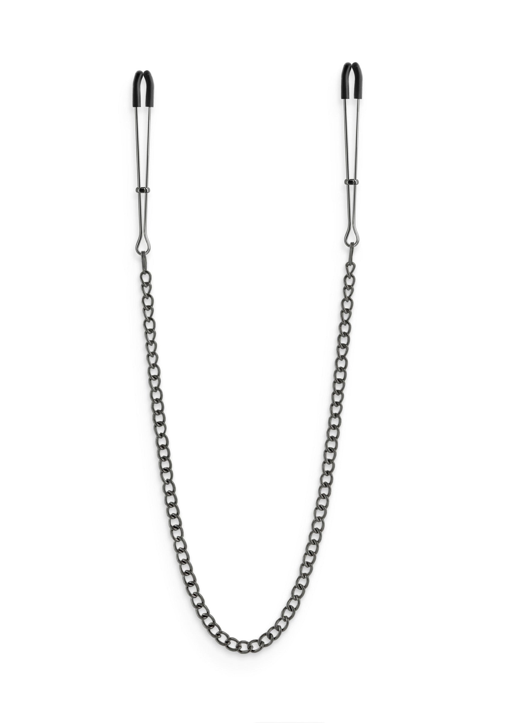 Pinces à tétons avec chaîne noire pour un jeu sensuel et excitant. Explorez vos limites avec cet accessoire audacieux.; Nippelklemmen met zwarte ketting voor een sensueel en opwindend spel. Verken je grenzen met dit gedurfde accessoire.; Nipple clamps with black chain for sensual and exciting play. Explore your limits with this daring accessory.