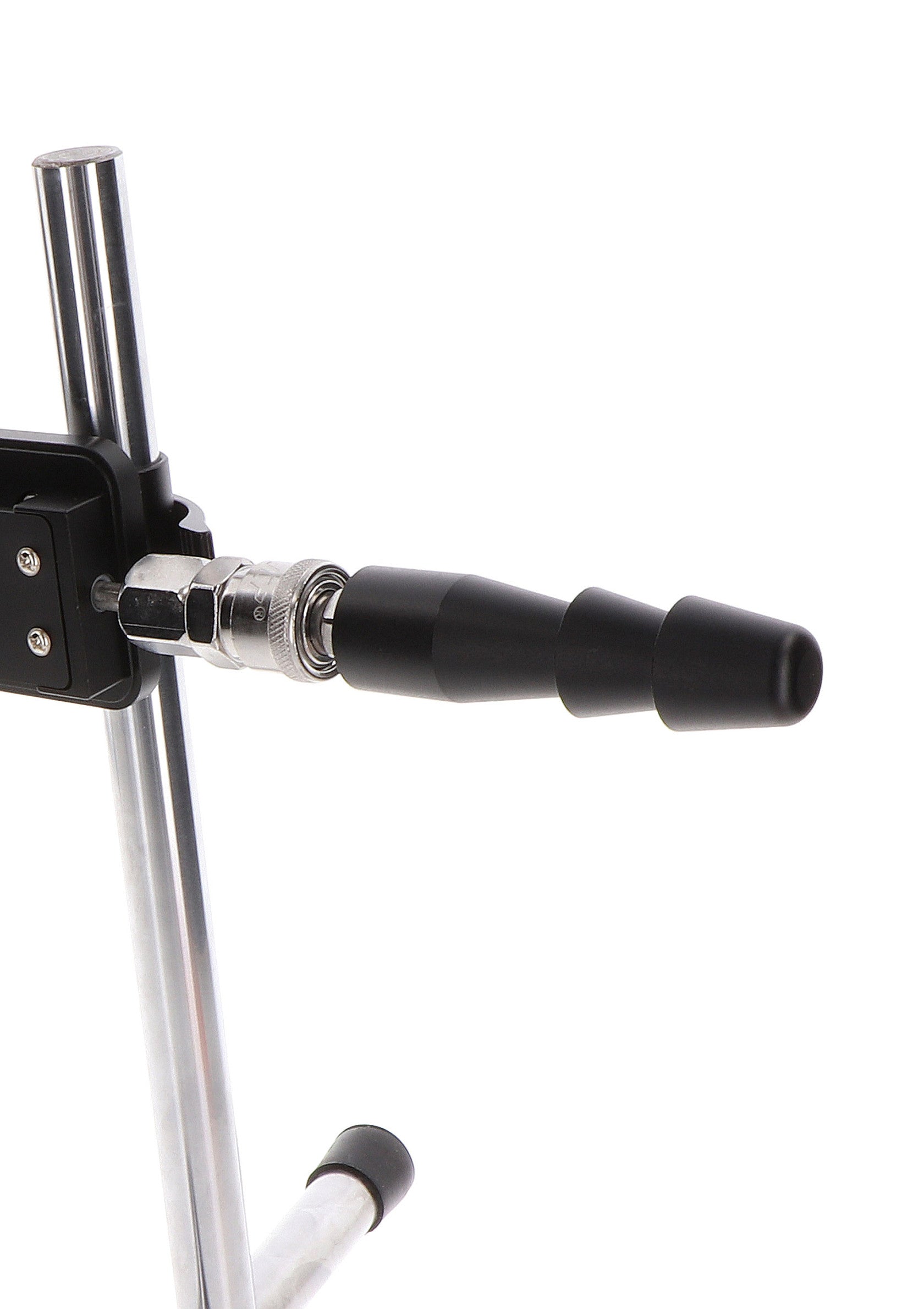 Machine à sexe avec accessoire noir et structure chromée. Pour des expériences intenses et variées.; Sexmachine met zwart accessoire en chromen frame. Voor intense en gevarieerde ervaringen.; Sex machine with black attachment and chrome frame. For intense and varied experiences.