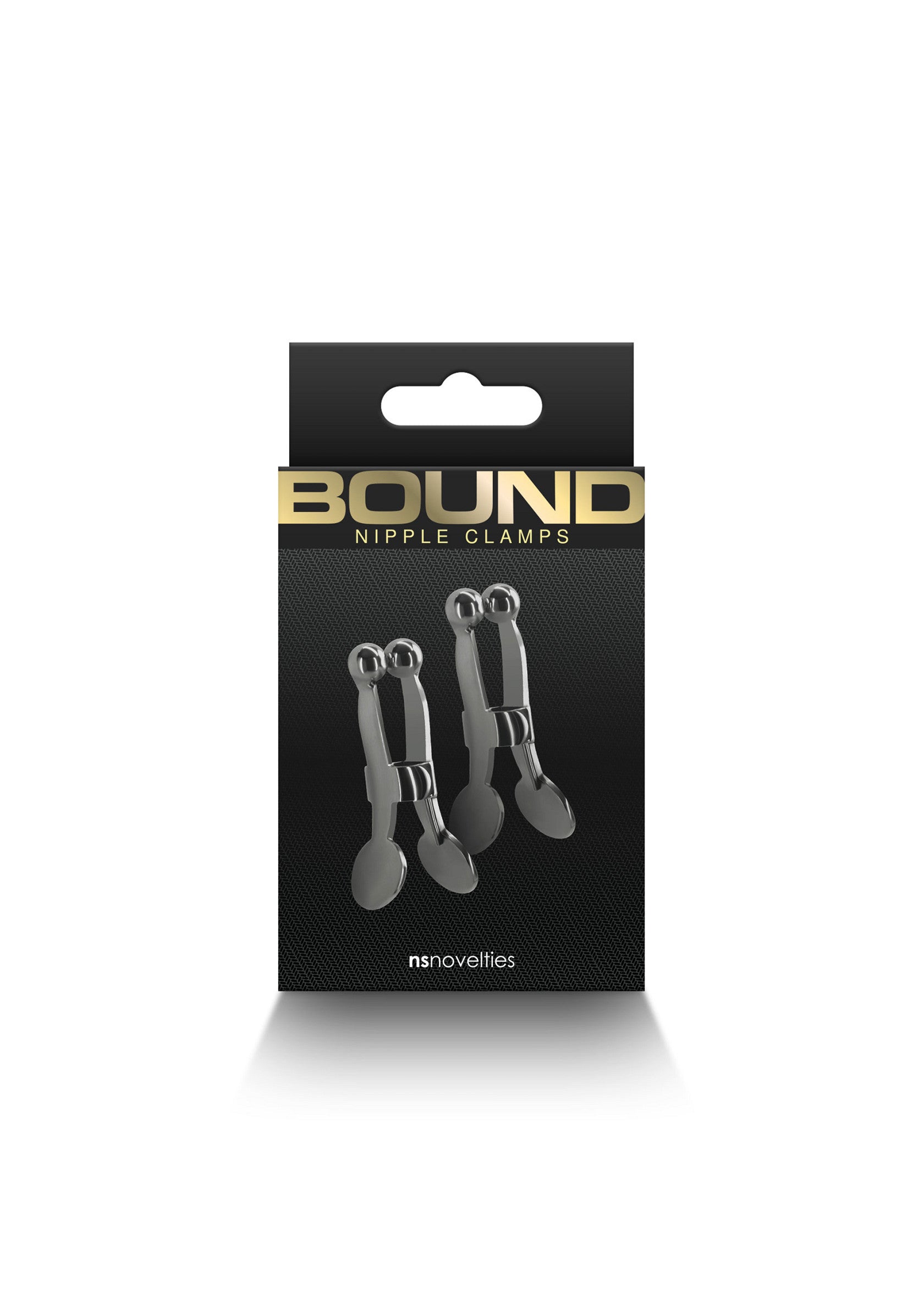 Serre-tétons 'Bound'. Pimentez votre intimité avec ces accessoires coquins. Clips en métal.; Bound tepelklemmen. Prikkel uw intimiteit met deze ondeugende accessoires. Metalen clips.; Bound nipple clamps. Spice up your intimacy with these naughty accessories. Metal clips.
