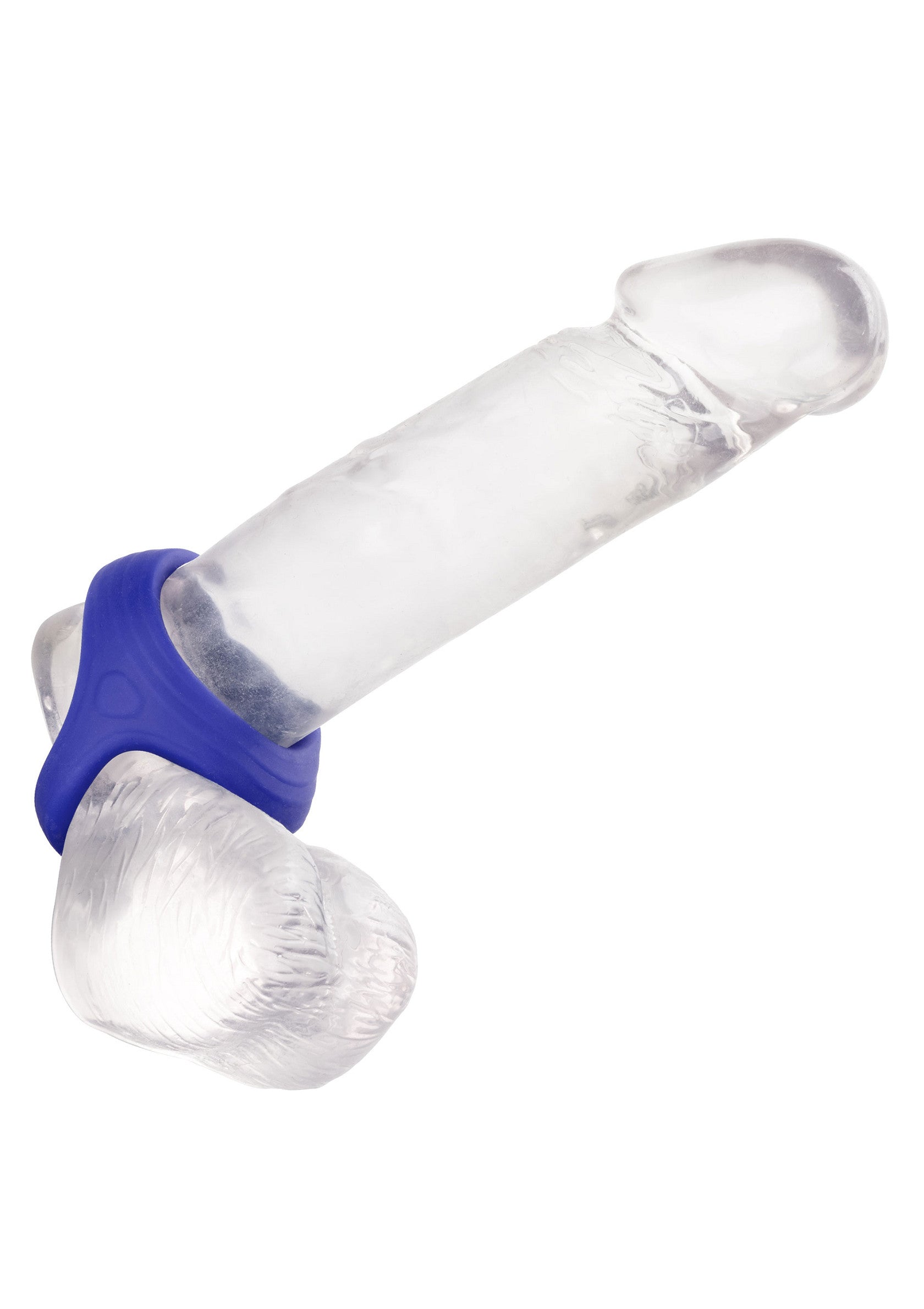 Améliorez vos sensations avec ce sextoy réaliste en gel transparent et anneau pénien bleu vibrant. Plaisir garanti!; Verbeter je gevoel met dit realistische, heldere gel seksspeeltje en vibrerende blauwe penisring. Gegarandeerd plezier!; Enhance sensation with this realistic, clear gel dildo & vibrating blue cock ring. Guaranteed pleasure!