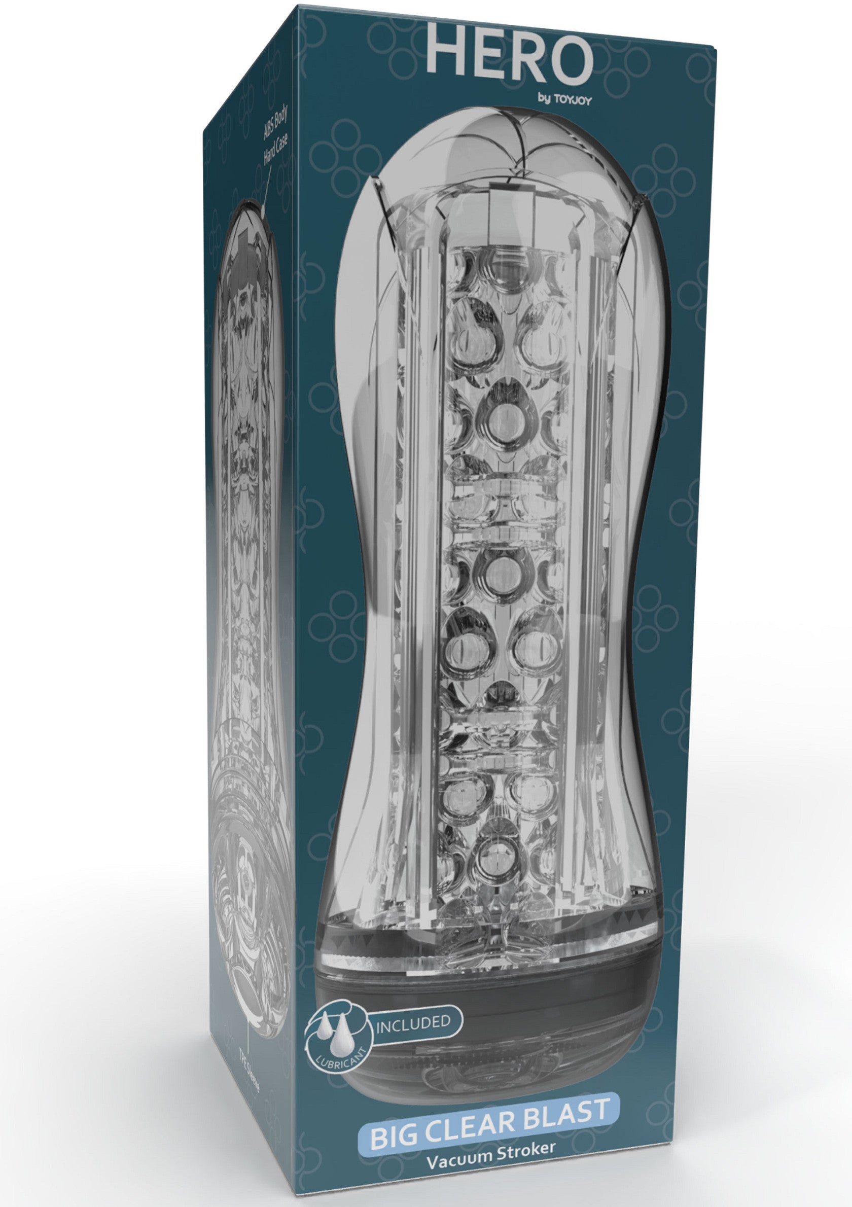 Hero Big Clear Blast stroker à vide pour hommes, plaisir intense garanti!; Hero Big Clear Blast vacuüm stroker voor mannen, intense stimulatie gegarandeerd!; Hero Big Clear Blast vacuum stroker for men, intense stimulation guaranteed!