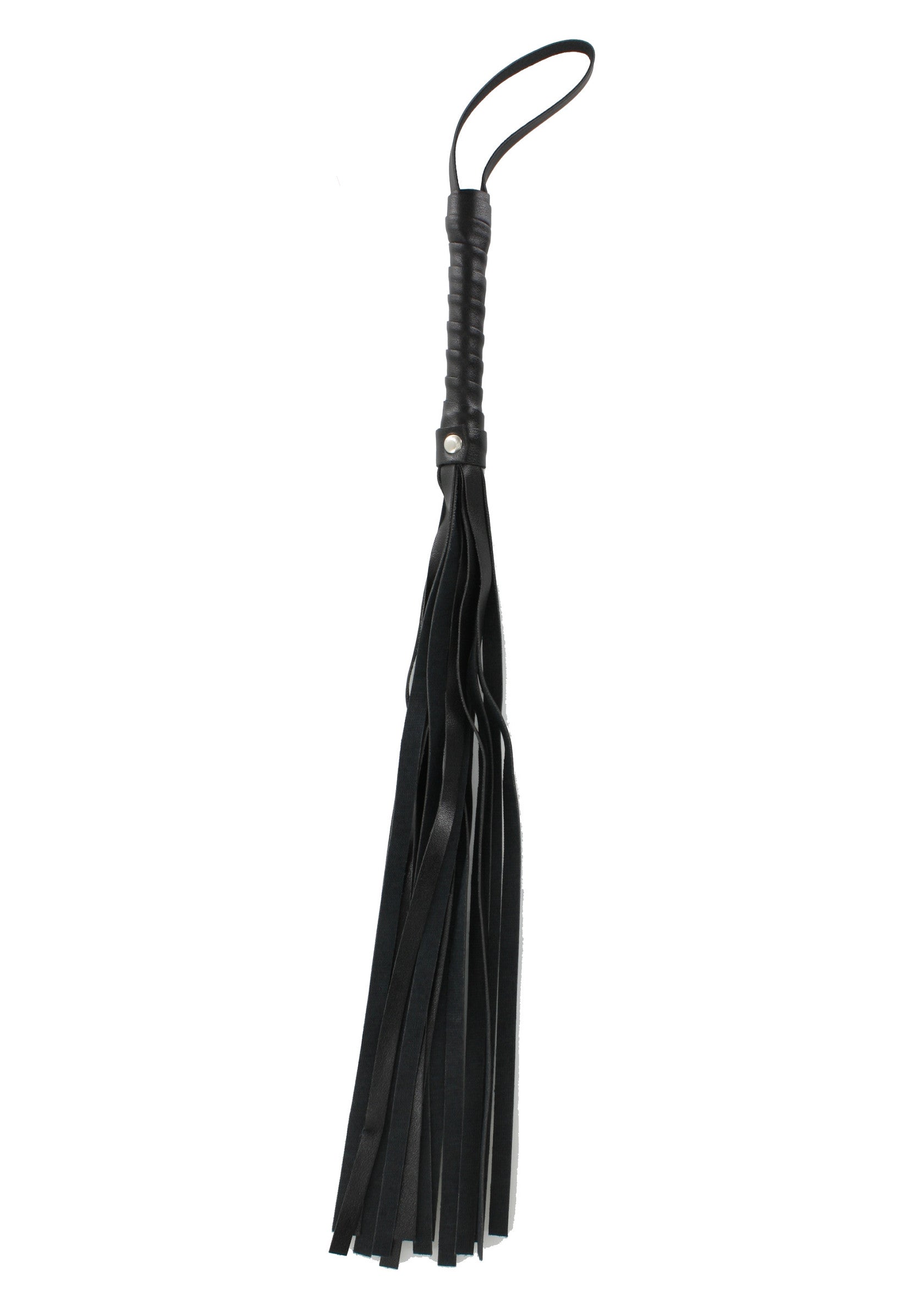 Cravache en cuir noir pour le plaisir et le jeu. Idéal pour les jeux de rôle adultes.; Zwarte lederen zweep voor plezier en spel. Ideaal voor volwassen rollenspellen.; Black leather flogger for pleasure and play. Great for adult roleplay.