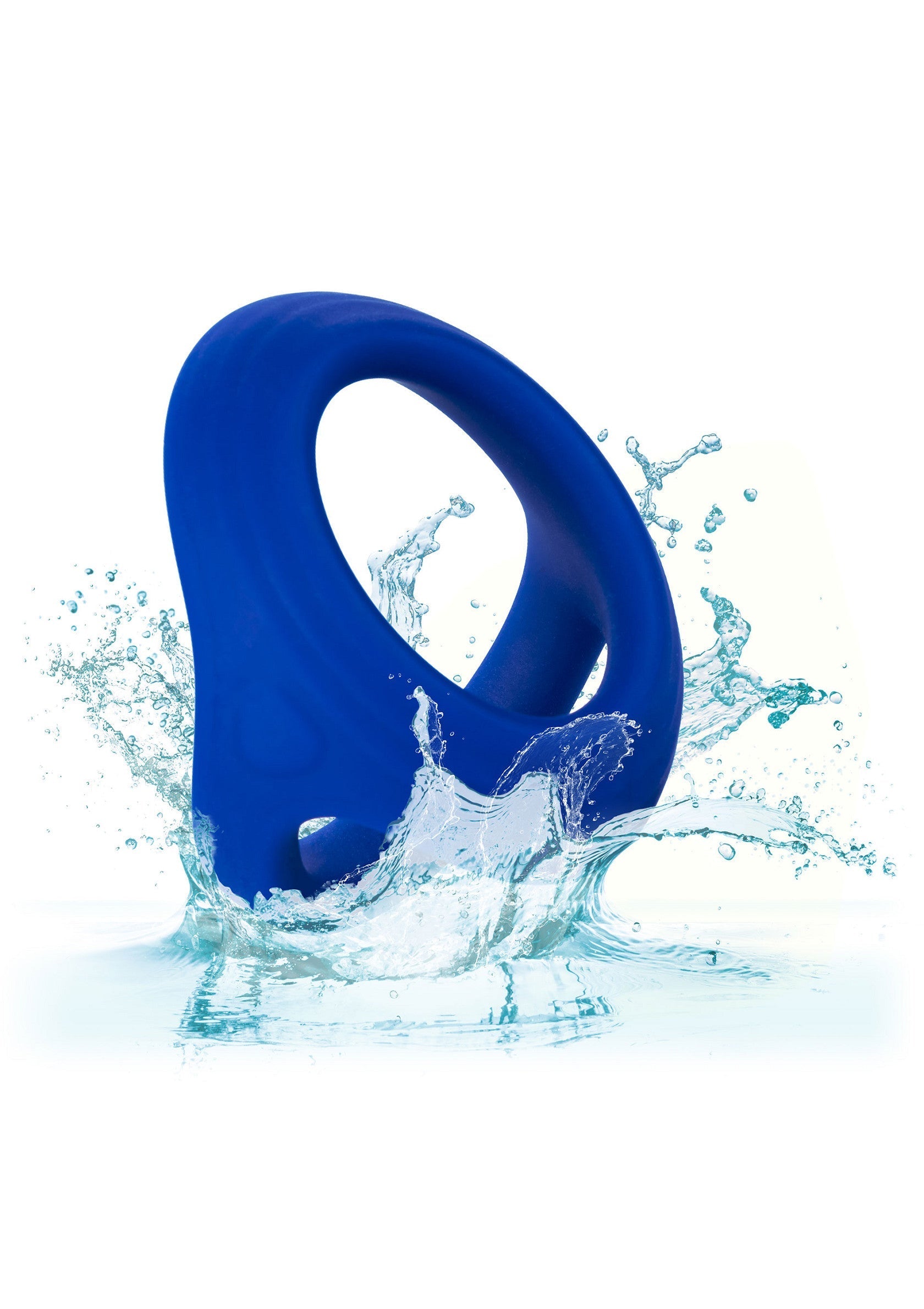 Anneau vibrant bleu étanche pour des sensations aquatiques intenses. Plaisir garanti, même sous l'eau!; Waterdichte, blauwe vibrerende ring voor intense water sensaties. Gegarandeerd plezier, zelfs onder water!; Waterproof blue vibrating ring for intense aquatic sensations. Guaranteed pleasure, even underwater!