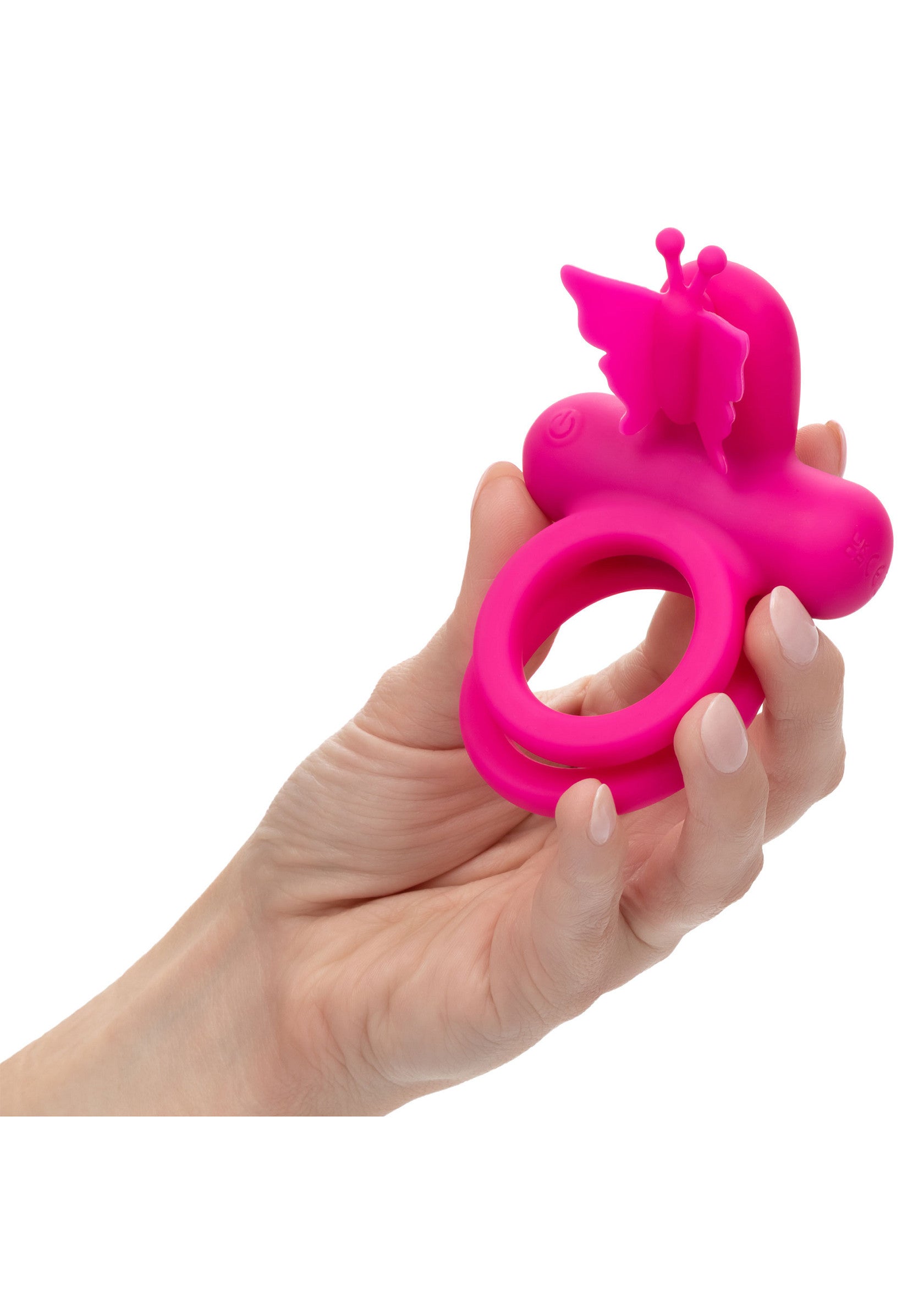Anneau vibrant rose en forme de papillon pour couple, plaisir intense garanti !; Roze vibrerende ring in de vorm van een vlinder voor koppels, gegarandeerd intens plezier!; Pink butterfly-shaped vibrating ring for couples, guaranteed intense pleasure!
