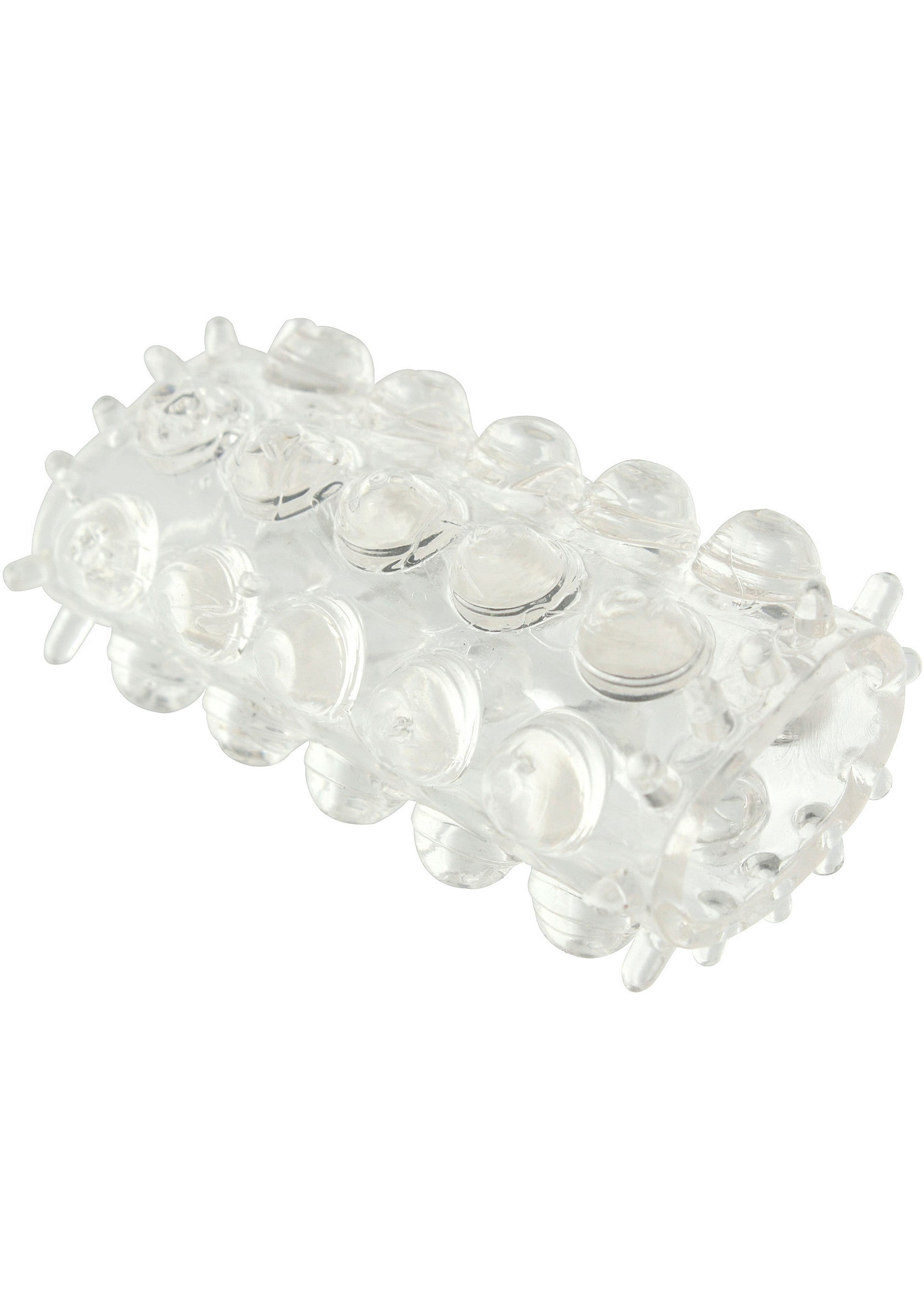 Anneau pénien texturé transparent pour plus de plaisir.; Transparante penisring met textuur voor extra plezier.; Clear textured cock ring for enhanced pleasure.