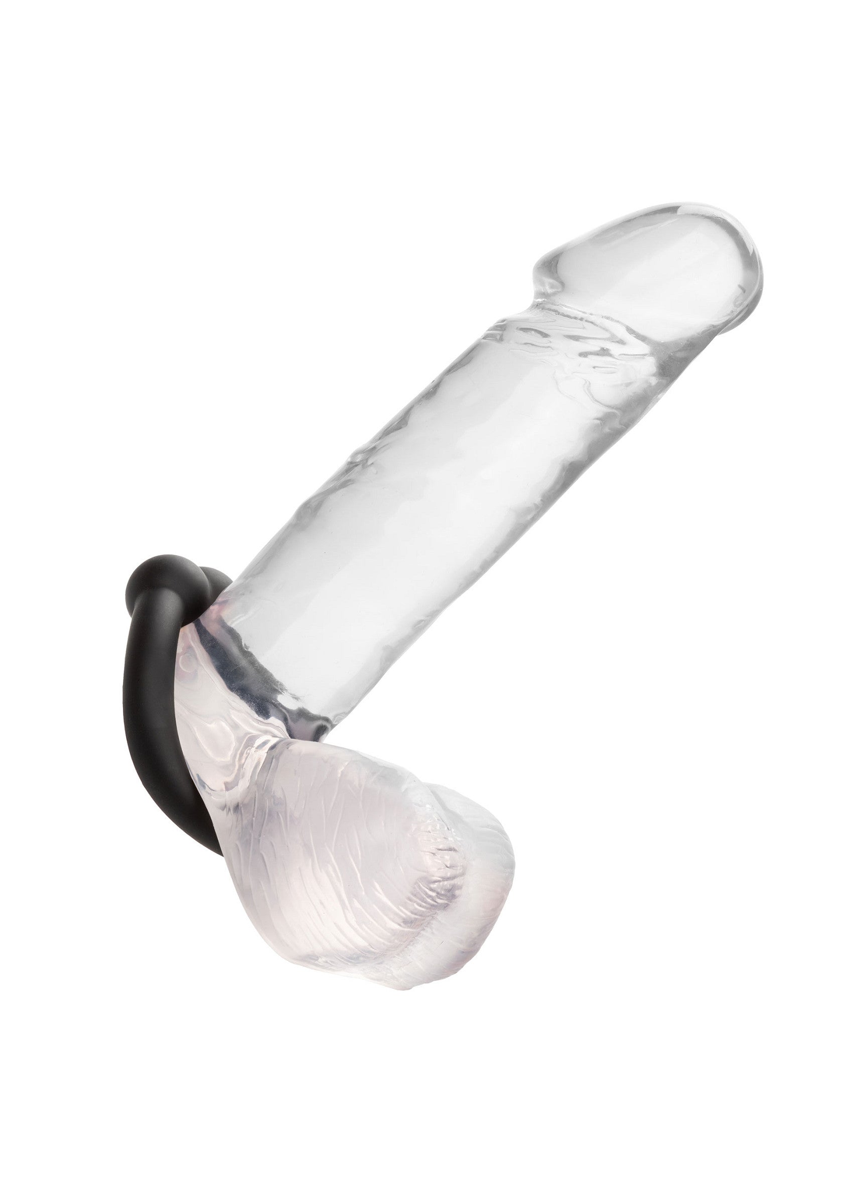 Jouet sexuel réaliste transparent avec anneau pour plus de plaisir et de stimulation.; Realistisch transparant seksspeeltje met ring voor extra plezier en stimulatie.; Realistic clear sex toy with ring for extra pleasure and stimulation.