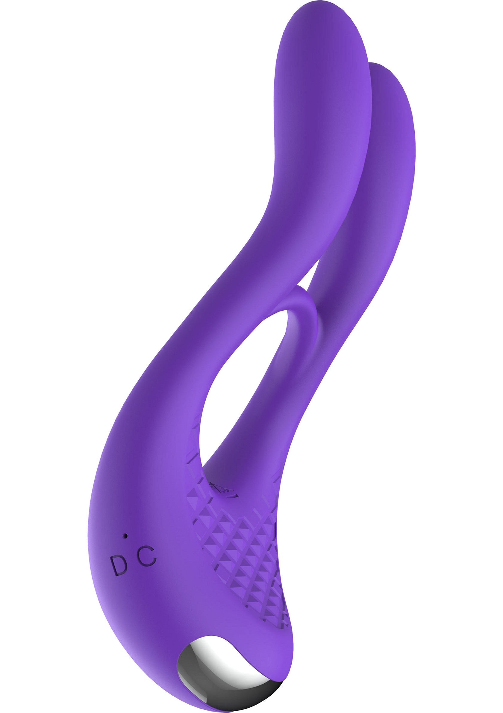 Vibromasseur double en silicone violet pour le plaisir personnel. Découvrez des sensations uniques avec ce jouet intime.; Paarse dubbele vibrator van siliconen voor persoonlijk genot. Ontdek unieke sensaties met dit intieme speeltje.; Purple silicone double vibrator for personal pleasure. Discover unique sensations with this intimate toy.