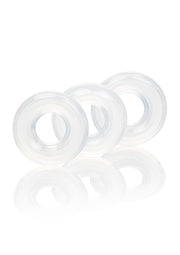 Anneaux péniens transparents pour une endurance accrue et un plaisir intense.; Transparante penisringen voor meer uithoudingsvermogen en intense genot.; Transparent cock rings for increased endurance and intense pleasure.
