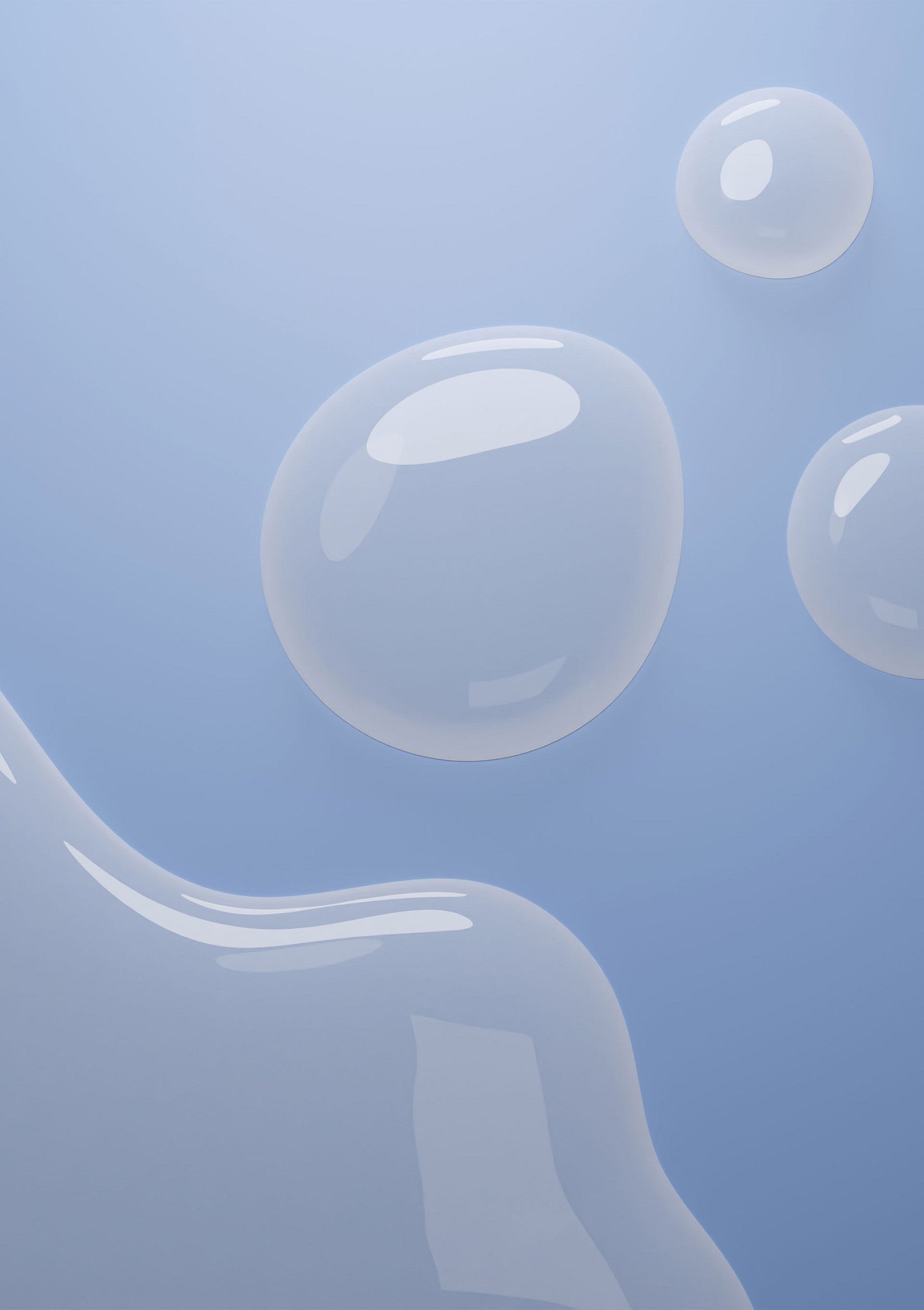 Gouttes transparentes sur fond bleu clair, idéal pour produits de beauté et santé.; Transparante druppels op een lichtblauwe achtergrond, ideaal voor schoonheids- en gezondheidsproducten.; Transparent drops on light blue background, perfect for beauty and health products.