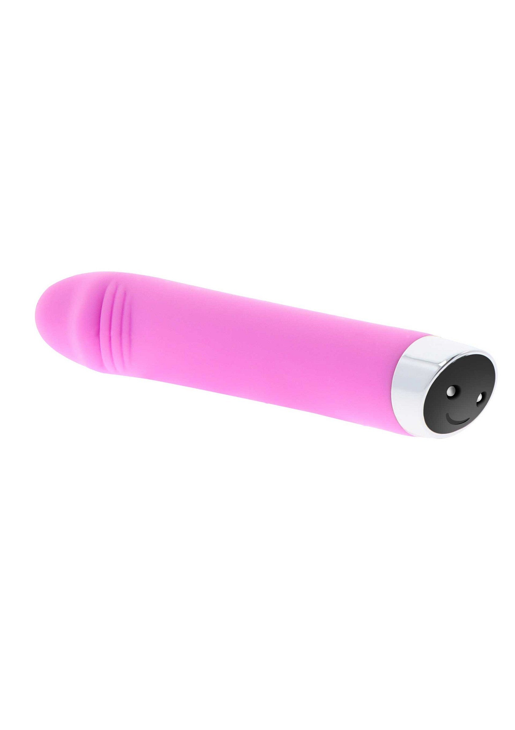 Vibromasseur rose élégant pour le plaisir personnel.; Stijlvolle roze vibrator voor persoonlijk genot.; Sleek pink vibrator for personal pleasure.