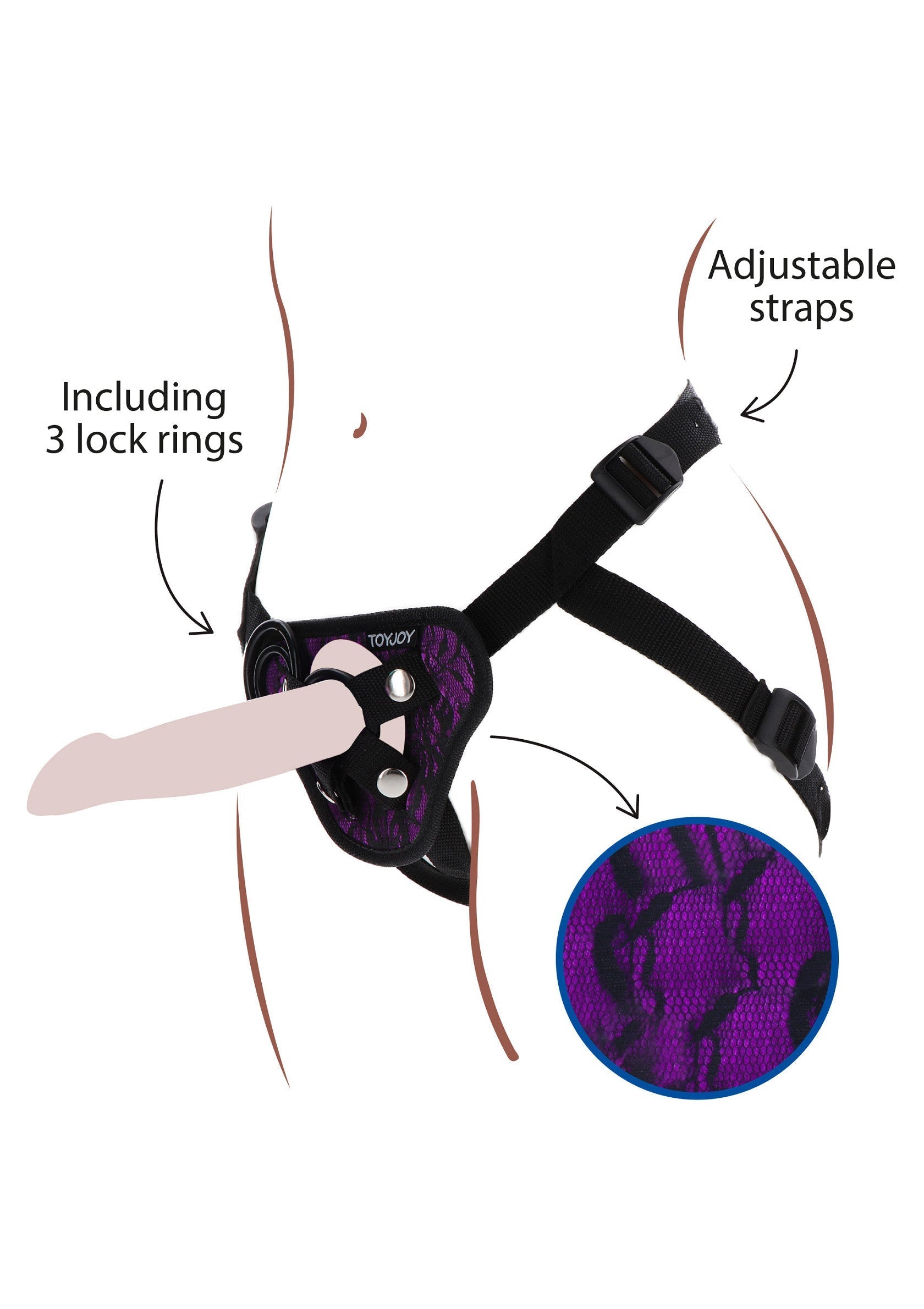 ToyJoy Strap-On Lace Harness