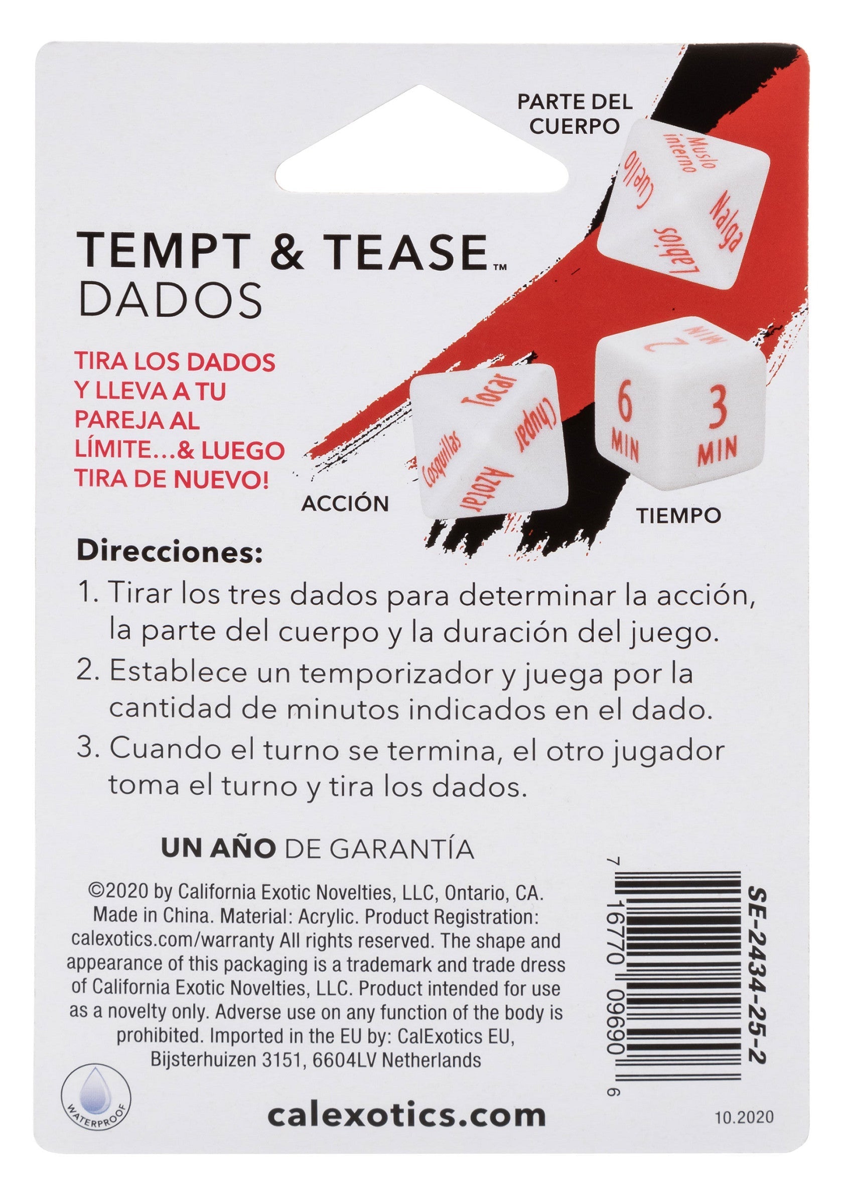 Jeu de dés coquin pour adultes. Pimentez votre vie amoureuse avec ce jeu de dés amusant et excitant. Idéal pour les couples.; Stout dobbelspel voor volwassenen. Spice je liefdesleven op met dit leuke en opwindende dobbelspel. Ideaal voor koppels.; Naughty dice game for adults. Spice up your love life with this fun and exciting dice game. Ideal for couples.