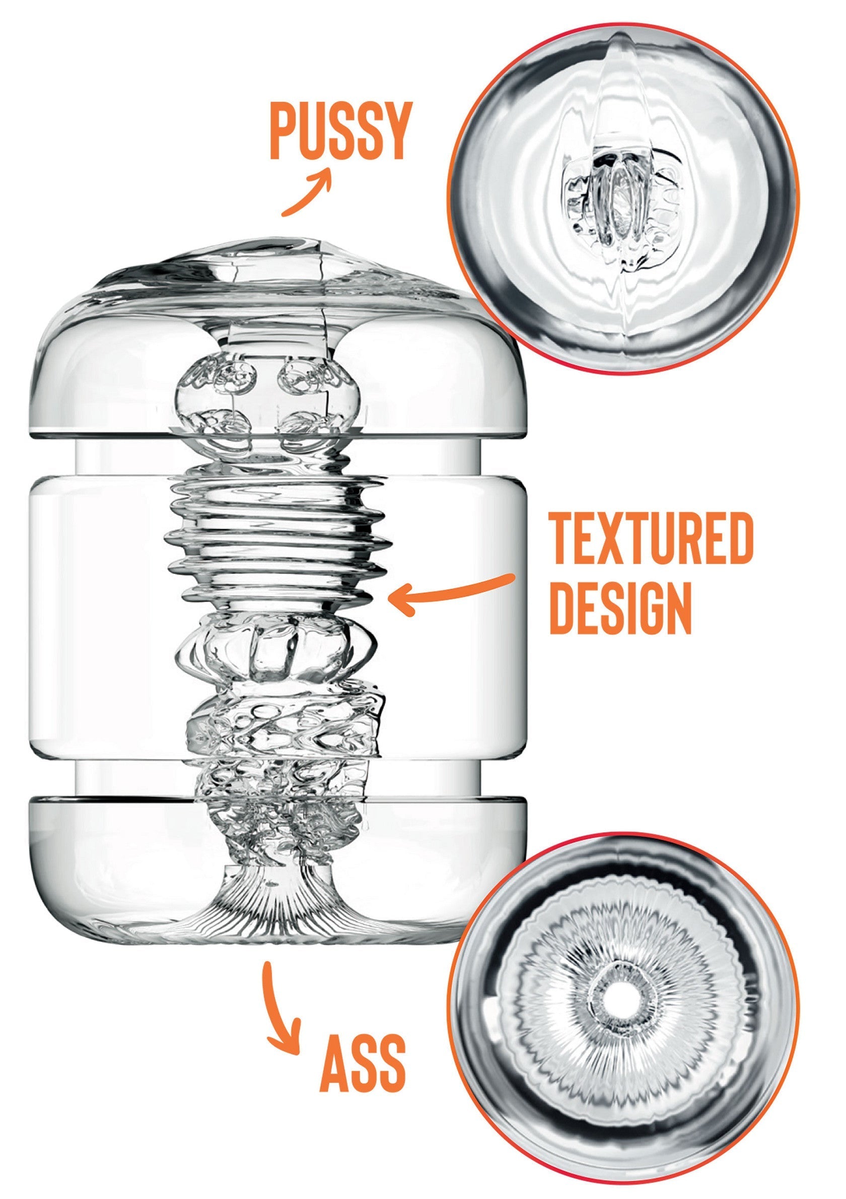 Double plaisir avec cette sextoy innovant! Design texturé pour une stimulation intense. Double pénétration.; Dubbel plezier met dit innovatieve seksspeeltje! Gestructureerd ontwerp voor intense stimulatie. Dubbele penetratie.; Double the pleasure with this innovative sex toy! Textured design for intense stimulation. Dual entry for double the fun.