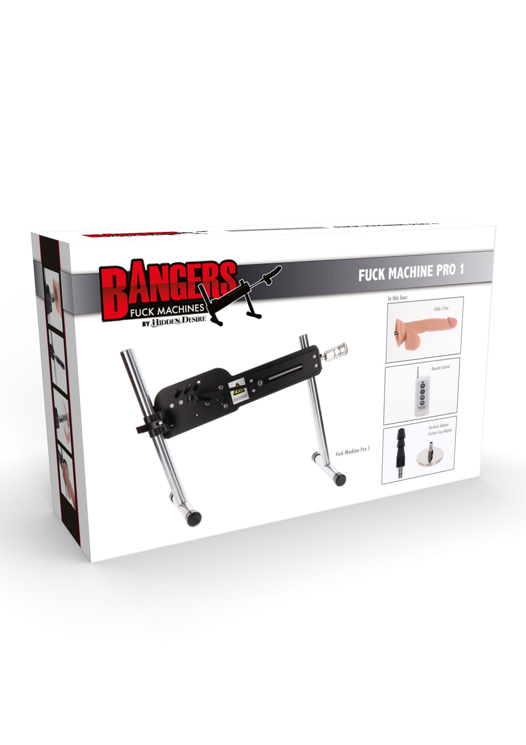 Boîte Bangers Fuck Machine Pro 1: pour une expérience ultime de plaisir intense et personnalisable.; Bangers Fuck Machine Pro 1 doos: voor de ultieme, intense en aanpasbare plezierervaring.; Bangers Fuck Machine Pro 1 box: for the ultimate, intense, and customizable pleasure experience.
