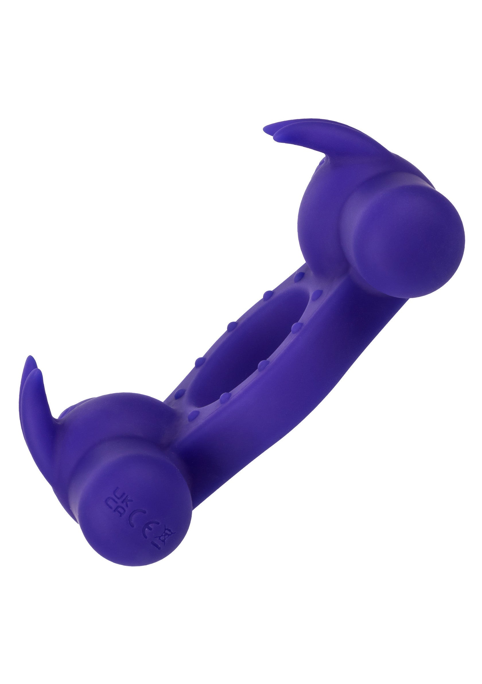 Vibromasseur pour couple violet pour le plaisir partagé.; Paars koppel vibrator voor gedeeld plezier.; Purple couples vibrator for shared pleasure.