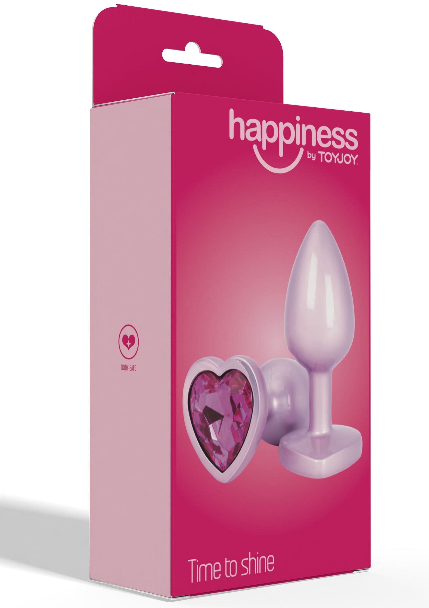 Happiness by ToyJoy - plug anal en forme de cœur avec bijou rose. Temps de briller!; Happiness by ToyJoy - anale plug in de vorm van een hart met een roze juweel. Tijd om te stralen!; Happiness by ToyJoy - heart shaped butt plug with a pink jewel. Time to shine!