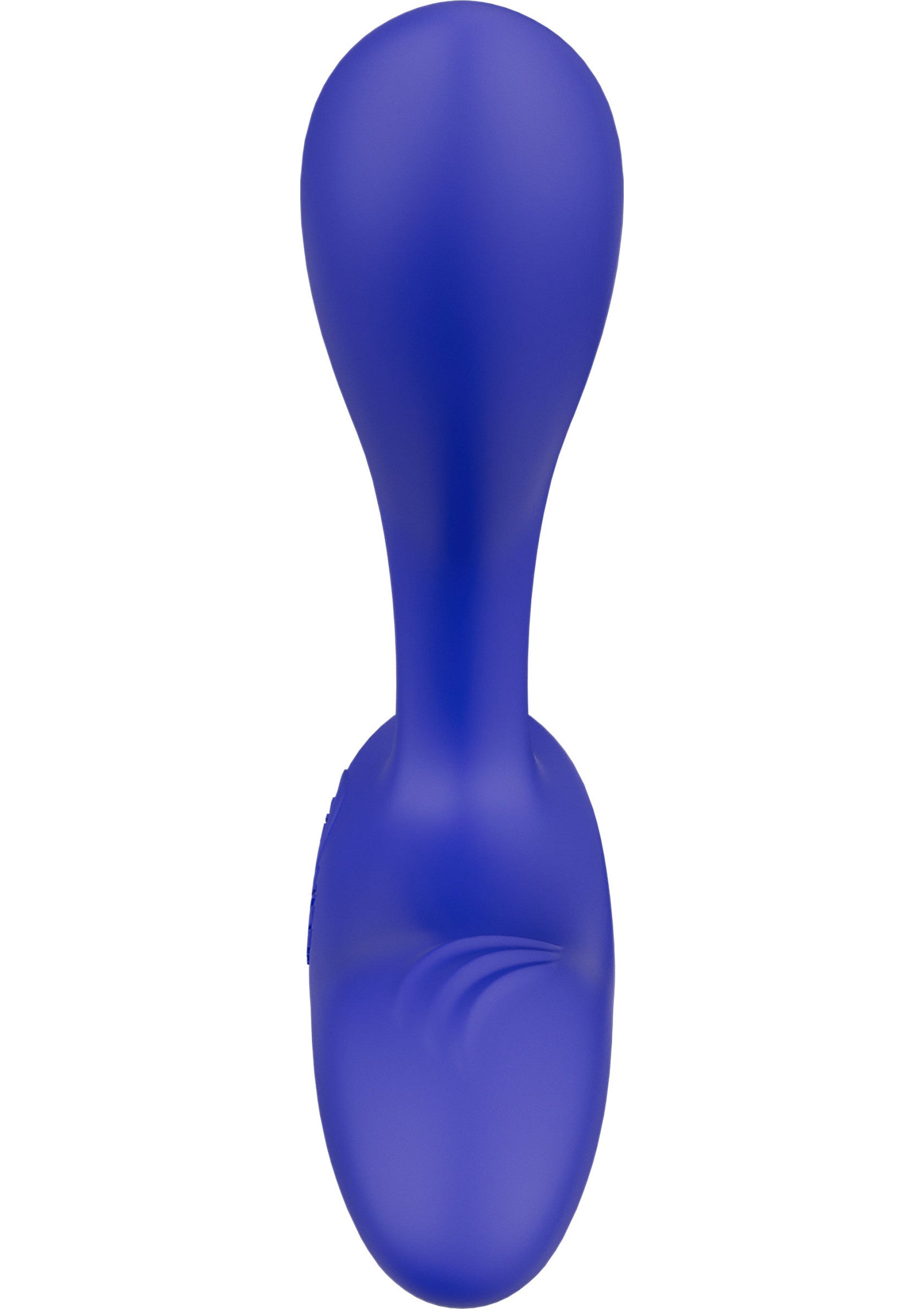 Vibromasseur vibrant bleu élégant pour le plaisir personnel.; Elegante blauwe vibrerende stimulator voor persoonlijk plezier.; Sleek blue vibrating stimulator for personal pleasure.