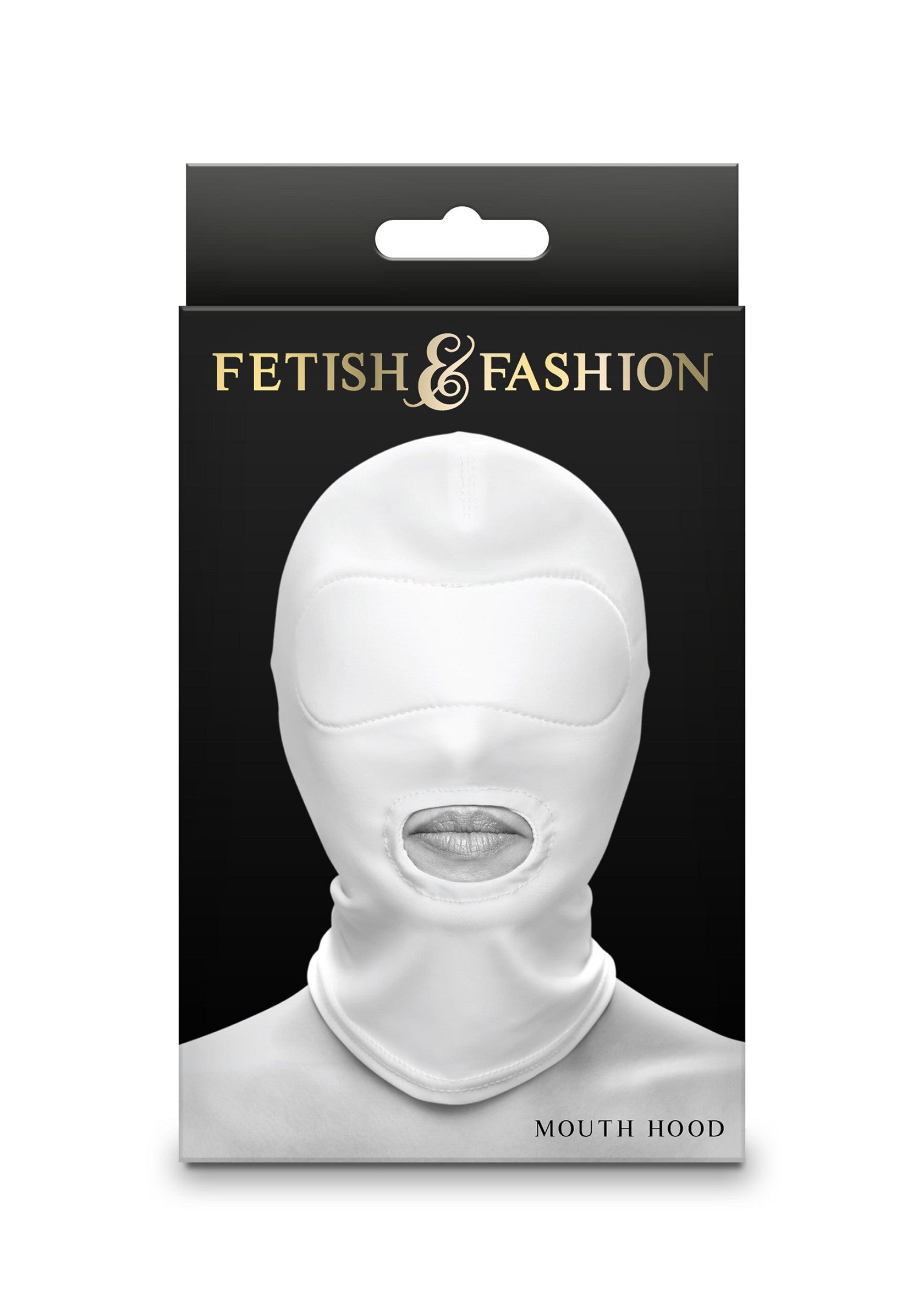 Cagoule blanche avec ouverture pour la bouche, idéale pour vos jeux de rôle et votre intimité. Découvrez notre collection.; Witte mondkap voor rollenspel en privacy. Ontdek onze collectie en breng je stoutste fantasieën tot leven!; White mouth hood for roleplay and privacy. Discover our collection and bring your wildest fantasies to life!