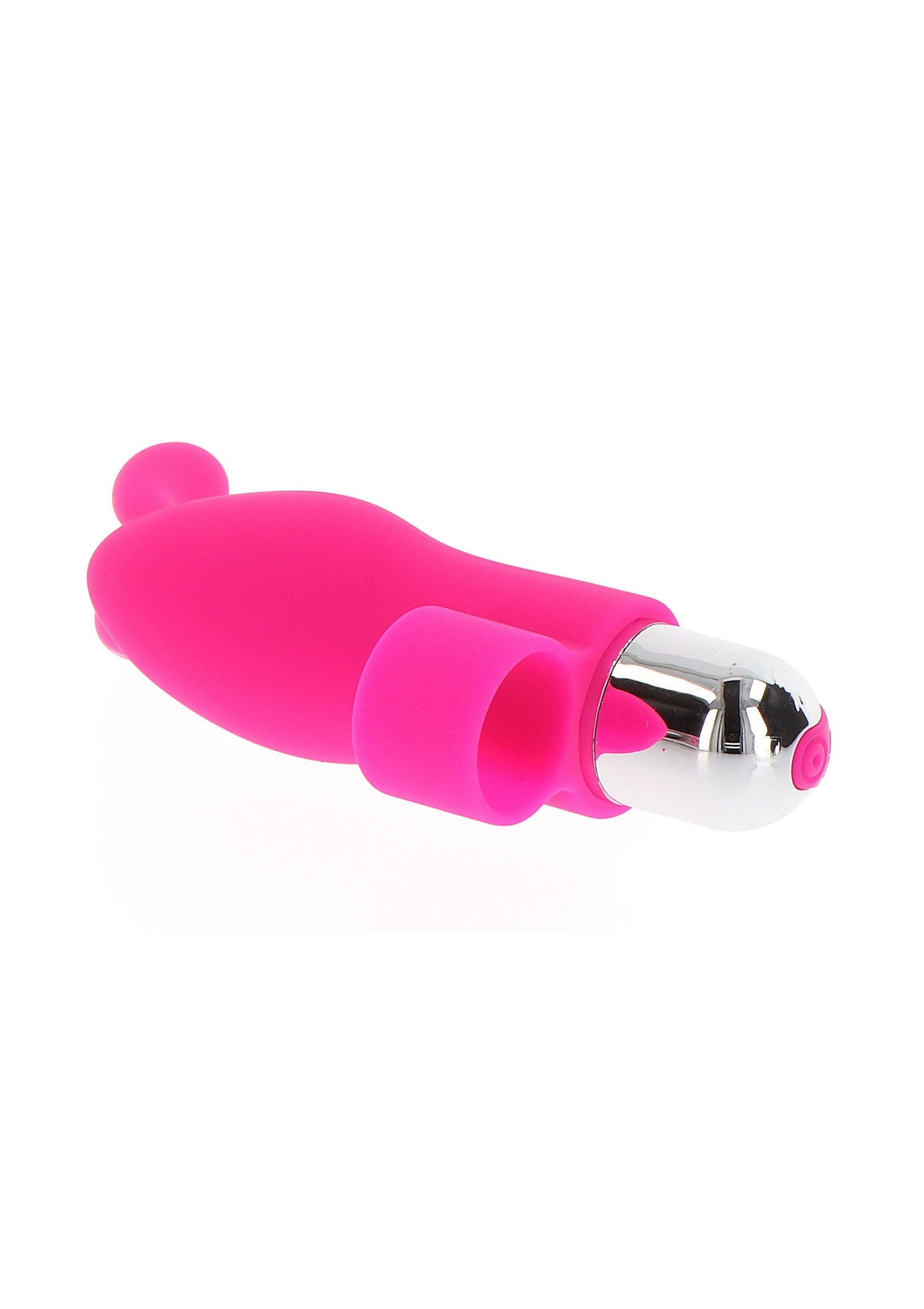 Vibrateur rose avec stimulation du point G pour le plaisir féminin.; Roze vibrator met G-spot stimulatie voor vrouwelijk genot.; Pink vibrator with G-spot stimulation for female pleasure.