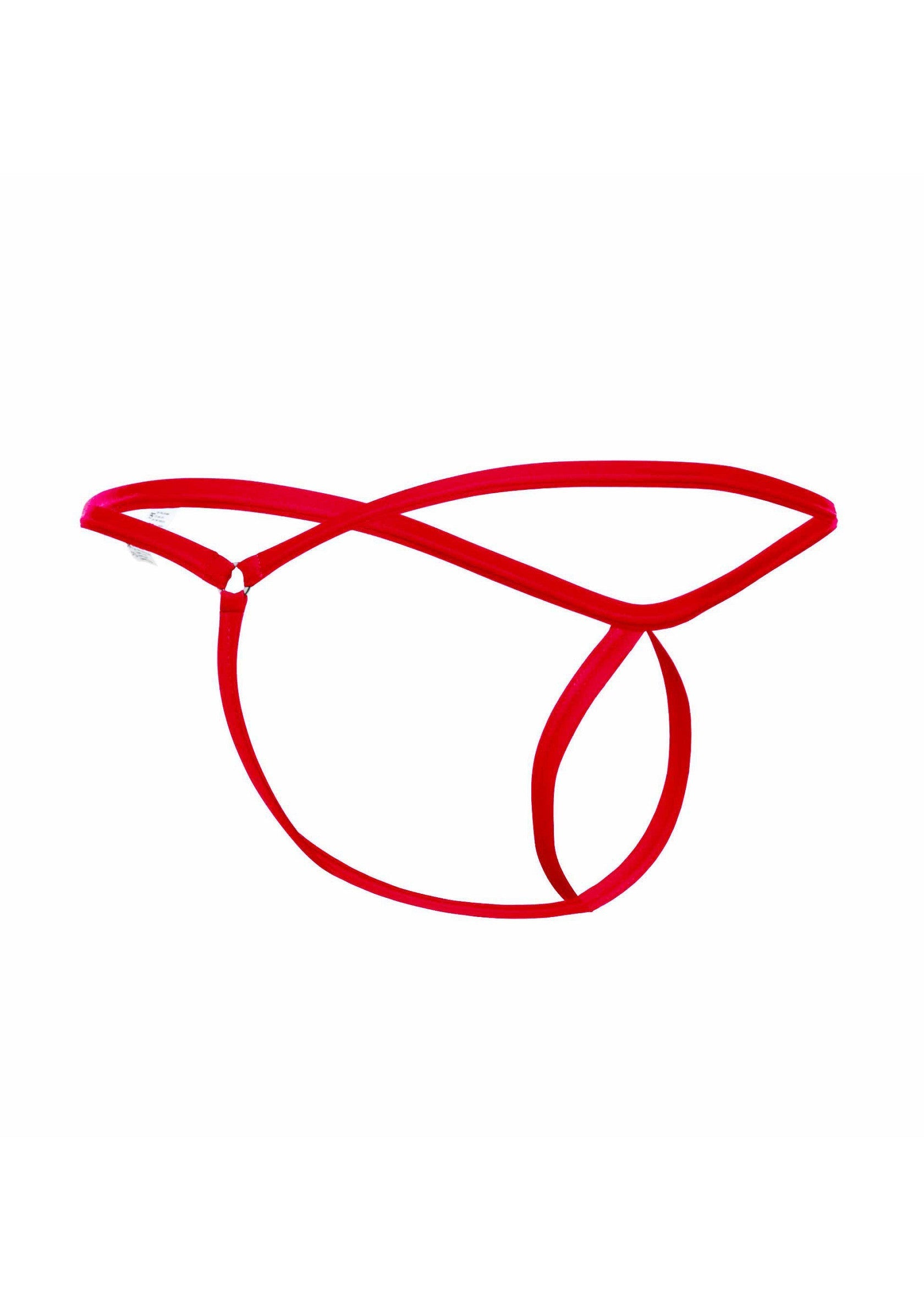 String rouge séduisant, lingerie fine et audacieuse pour une touche d'érotisme.; Verleidelijke rode string, delicate en gewaagde lingerie voor een erotische toets.; Seductive red string thong, delicate and daring lingerie for a touch of eroticism.