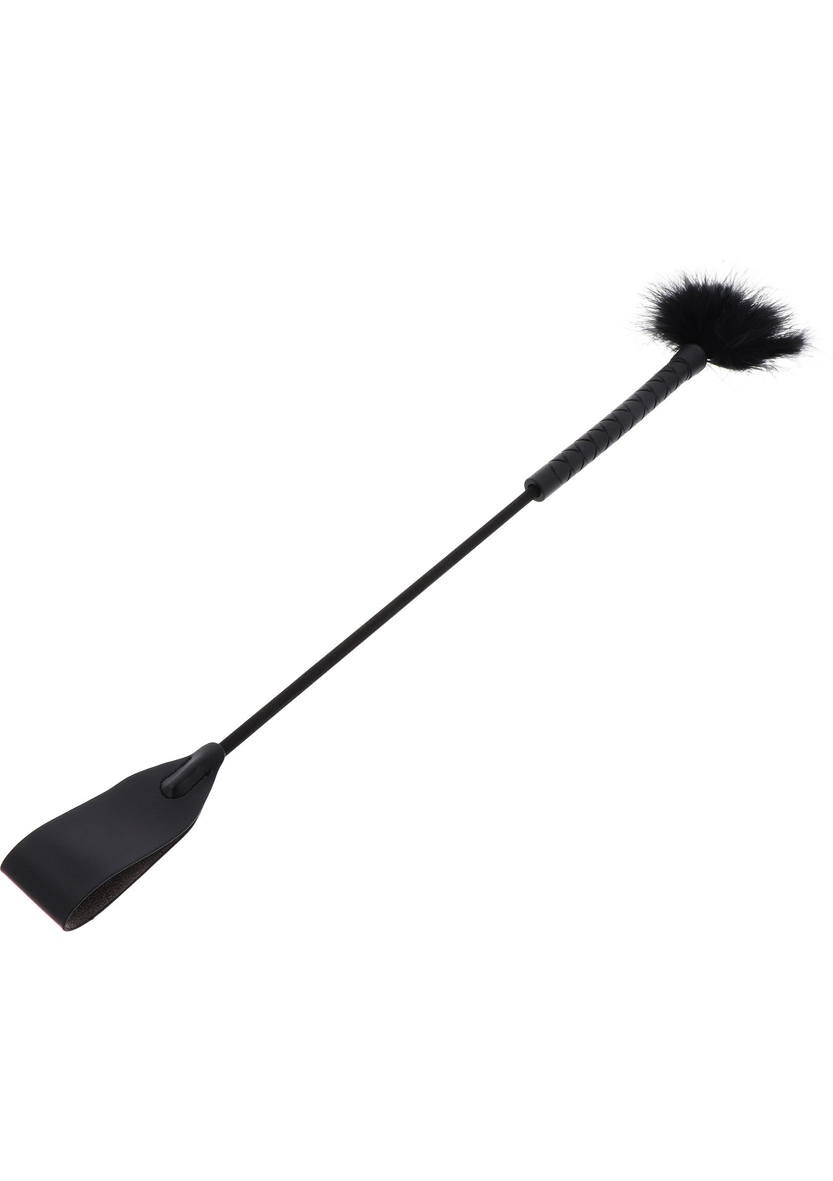 Palette et plumeau noirs pour jeux coquins et sensuels. Explorez le plaisir avec cet accessoire raffiné et excitant. ; Zwarte paddle en pluim voor speelse en sensuele spelletjes. Verken plezier met dit verfijnde en opwindende accessoire.; Black paddle and feather duster for playful and sensual games. Explore pleasure with this refined and exciting accessory.