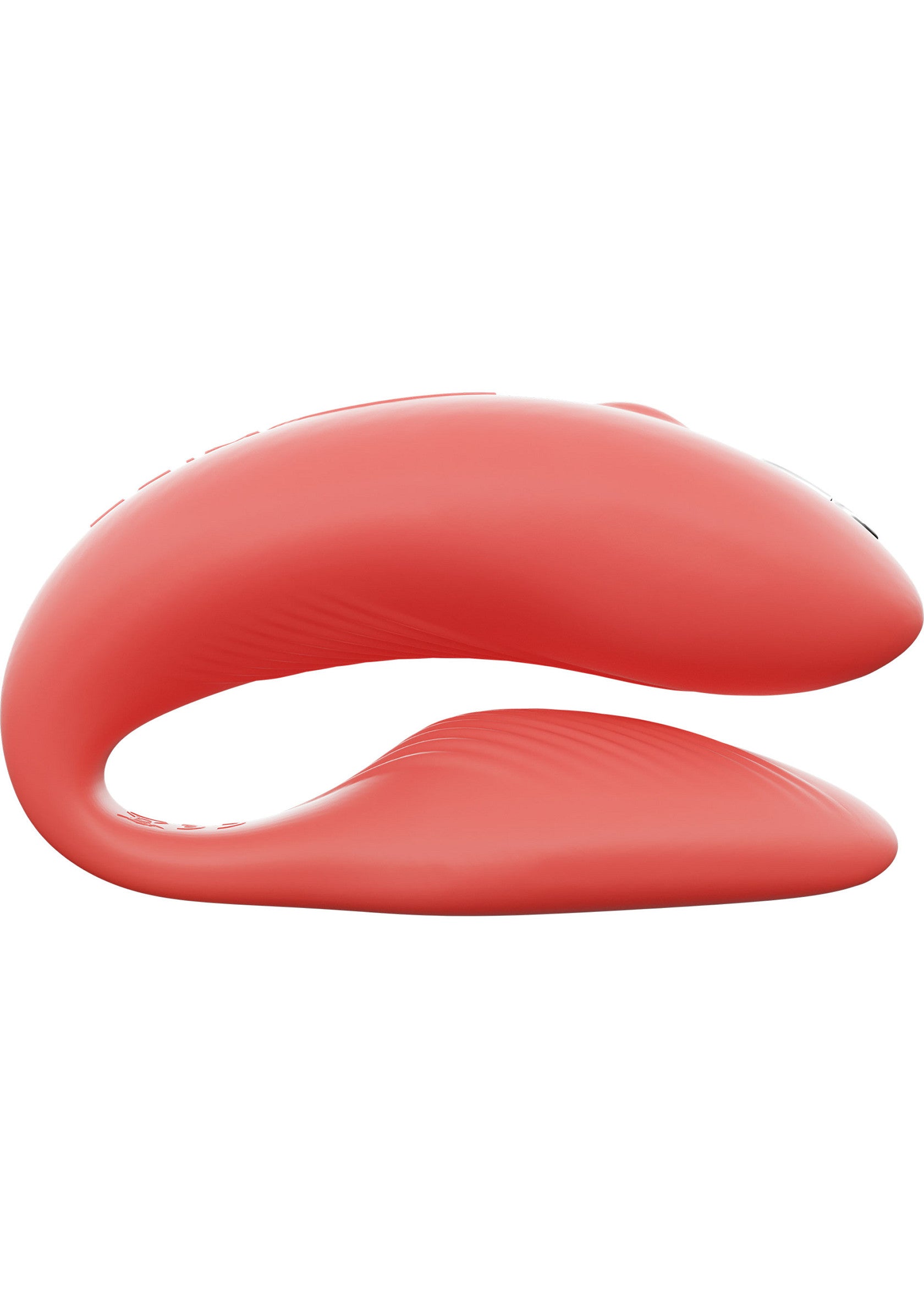 Masseur de couple sans contact rouge stimulant le clitoris. Parfait pour les préliminaires et l'exploration à deux.; Rode contactloze koppelsmassager die de clitoris stimuleert. Perfect voor voorspel en verkenning voor twee.; Red, non-contact couple's massager stimulating the clitoris. Perfect for foreplay and exploration for two.