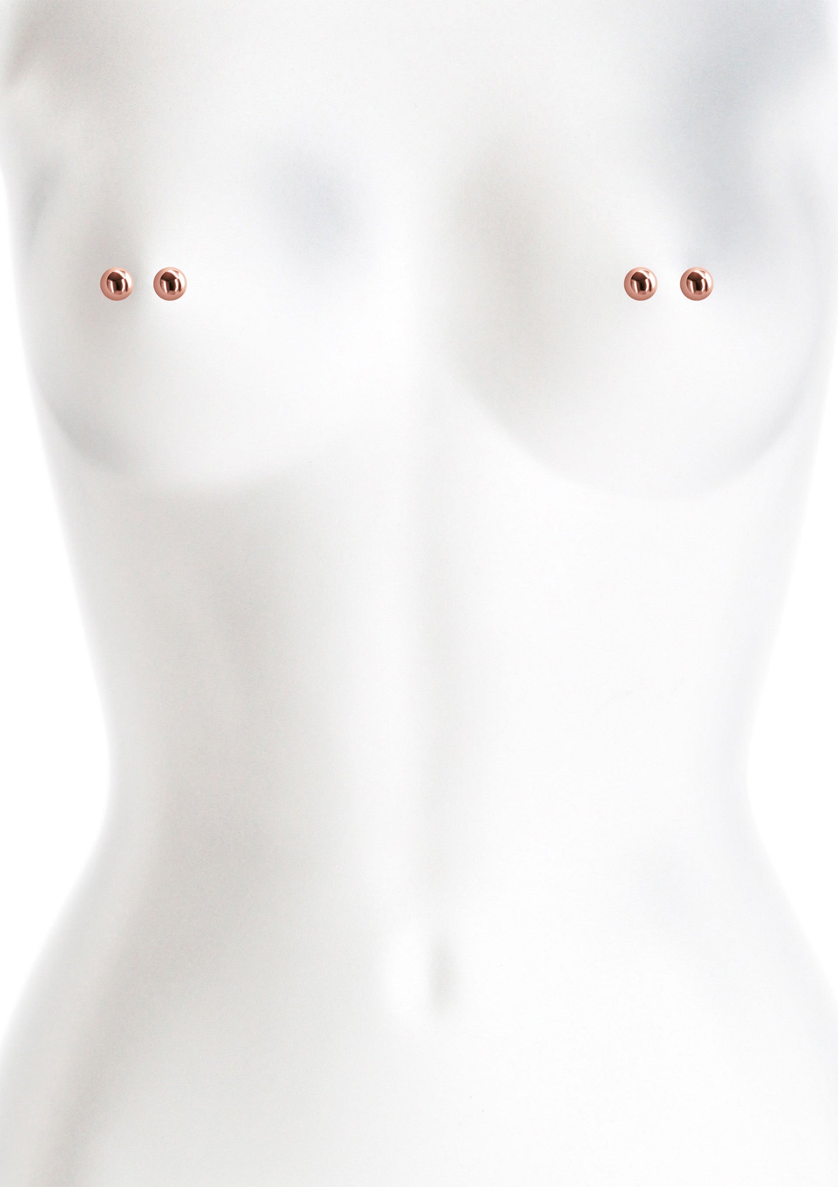 Bijoux de téton dorés rose pour piercing, look minimaliste et élégant.; Rosegouden tepelpiercing sieraden, minimalistische en elegante look.; Rose gold nipple piercing jewelry, minimalist and elegant look.