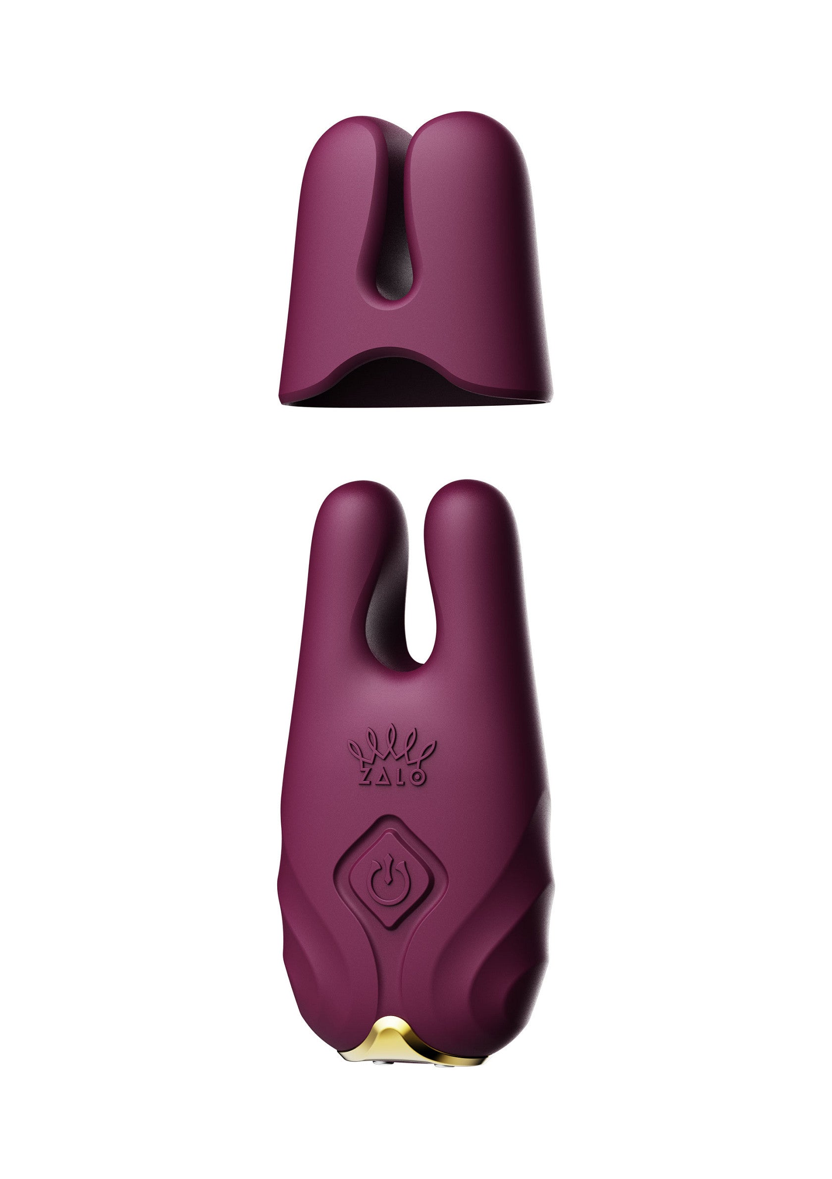 Zalo Glamour Wand Luxe en prune : baguette vibrante élégante et luxueuse pour le plaisir personnel.; Zalo Glamour Wand Luxe in Pruim: elegante en luxe vibrerende staaf voor persoonlijk plezier.; Zalo Glamour Wand Luxe in Plum: Elegant and luxe vibrating wand for personal pleasure.