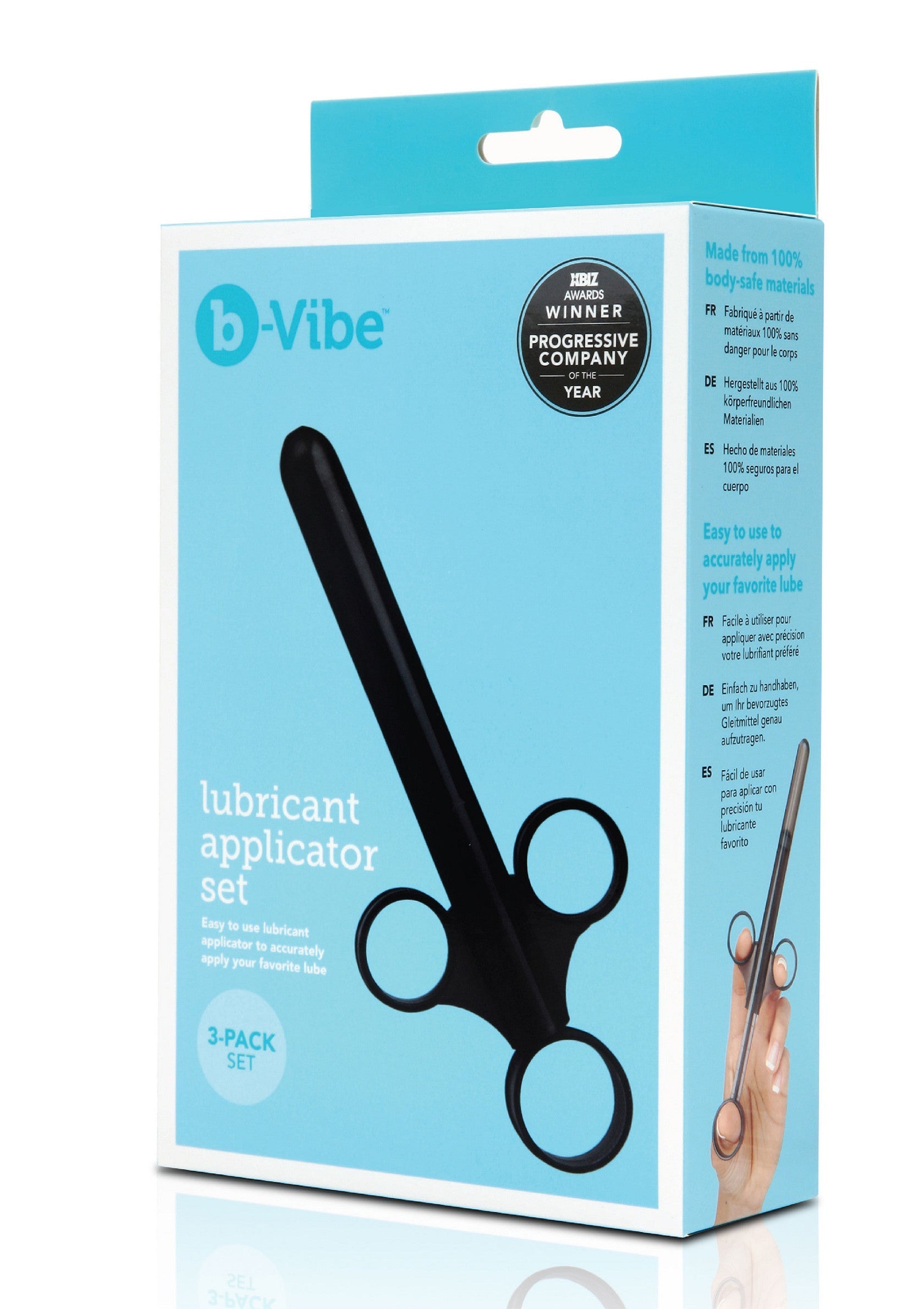 Ensemble applicateur de lubrifiant b-Vibe pour une application précise et confortable. 3 applicateurs inclus.; b-Vibe glijmiddel applicator set voor nauwkeurige en comfortabele toepassing. Set van 3 applicators.; b-Vibe lubricant applicator set for accurate and comfortable application. 3 applicators included.