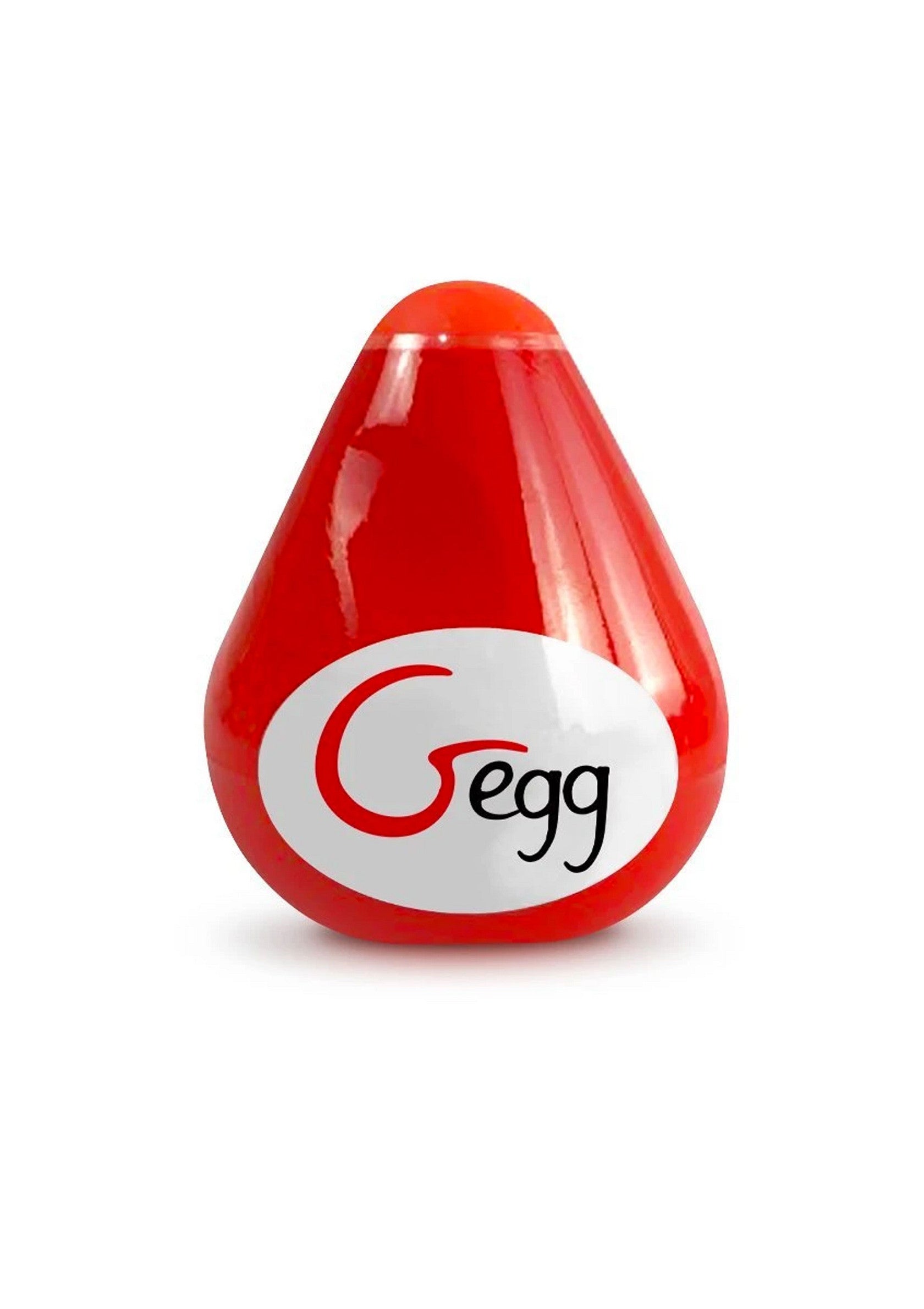 Gegg rouge brillant avec logo blanc. Un objet unique et accrocheur pour votre collection.; Glanzend rode Gegg met wit logo. Een uniek en opvallend object voor uw verzameling.; Shiny red Gegg with a white logo. A unique and eye-catching object for your collection.